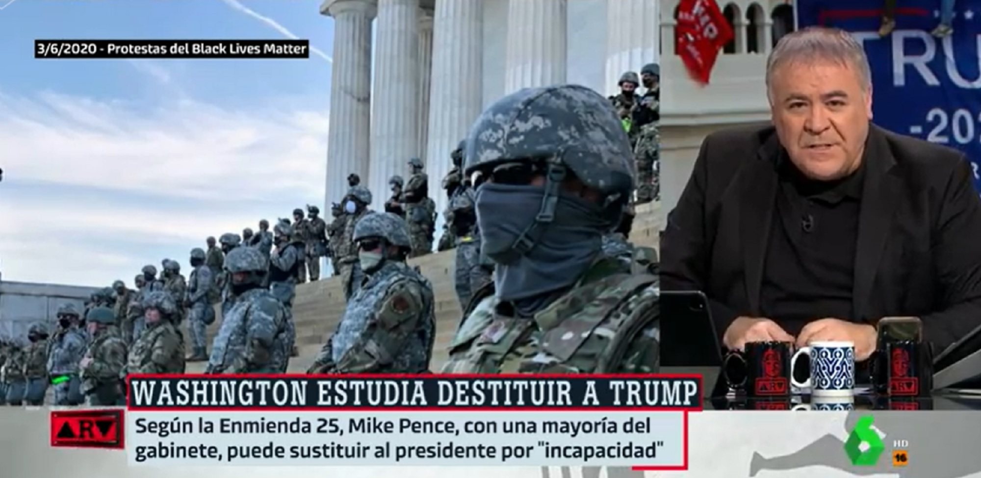 Ferreras hizo una programación especial de 'Al Rojo Vivo' para cubrir el asalto al Capitolio