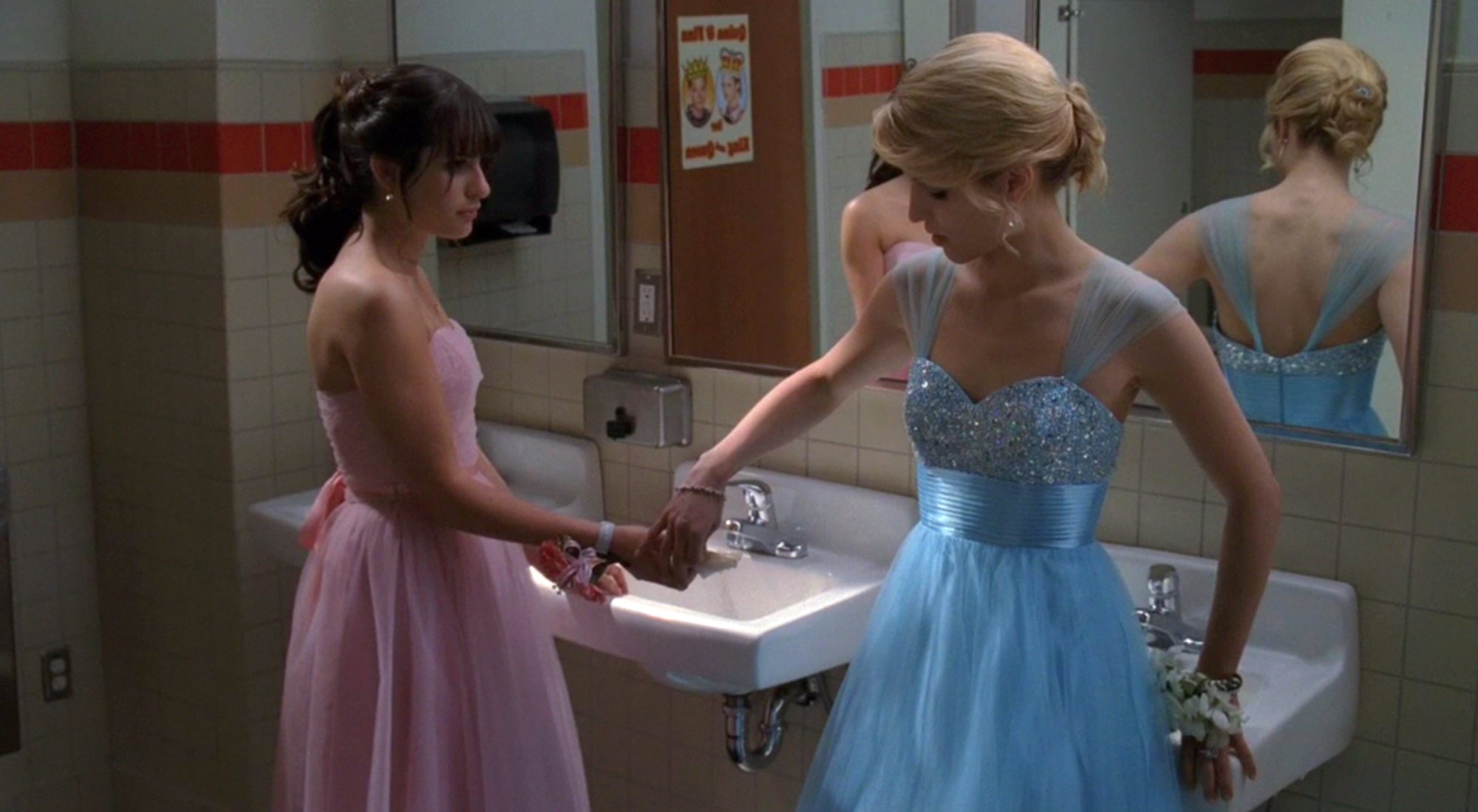 Rachel (Lea Michele) y Quinn (Dianna Agron) en 'Glee'