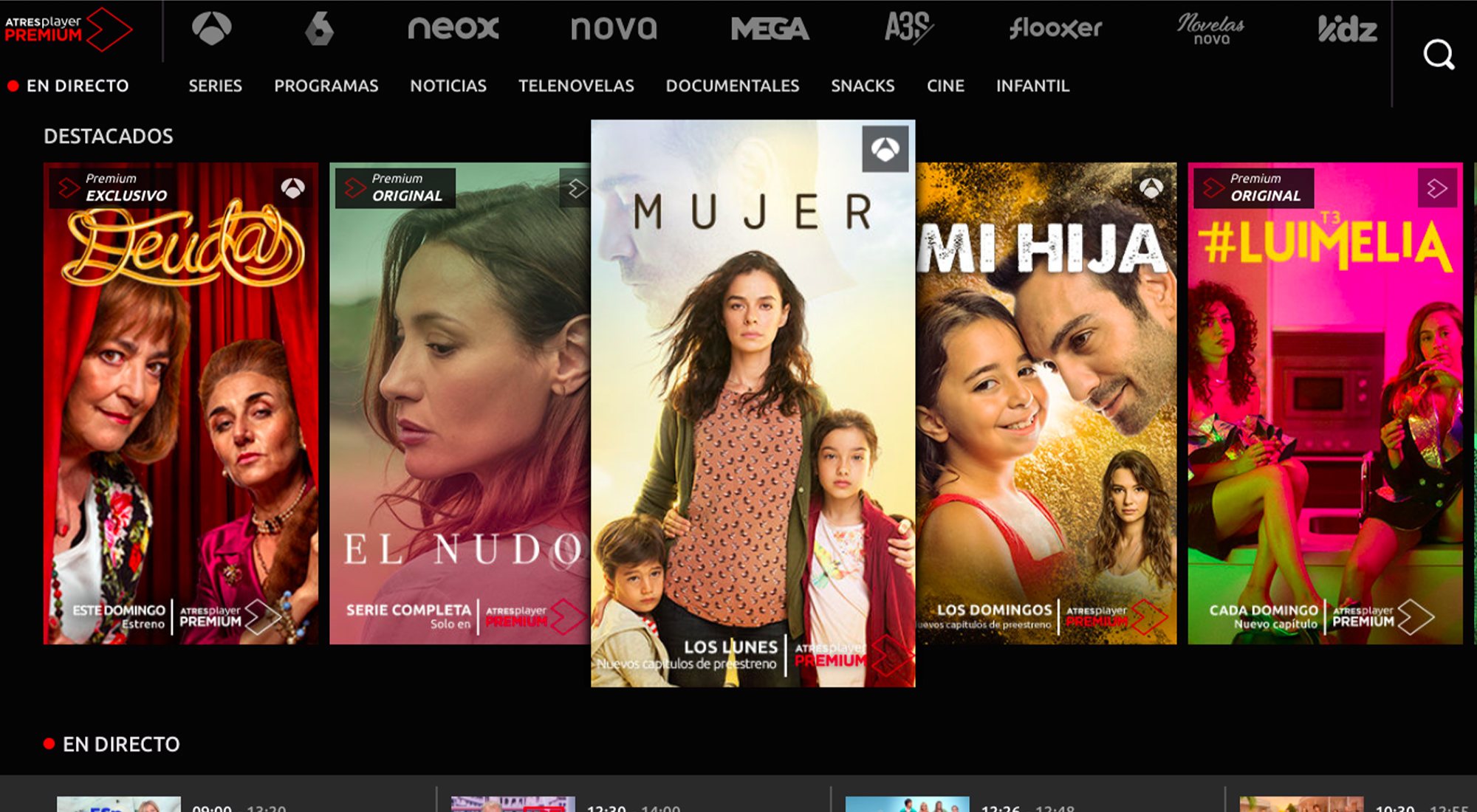 Portada de la plataforma Atresplayer Premium