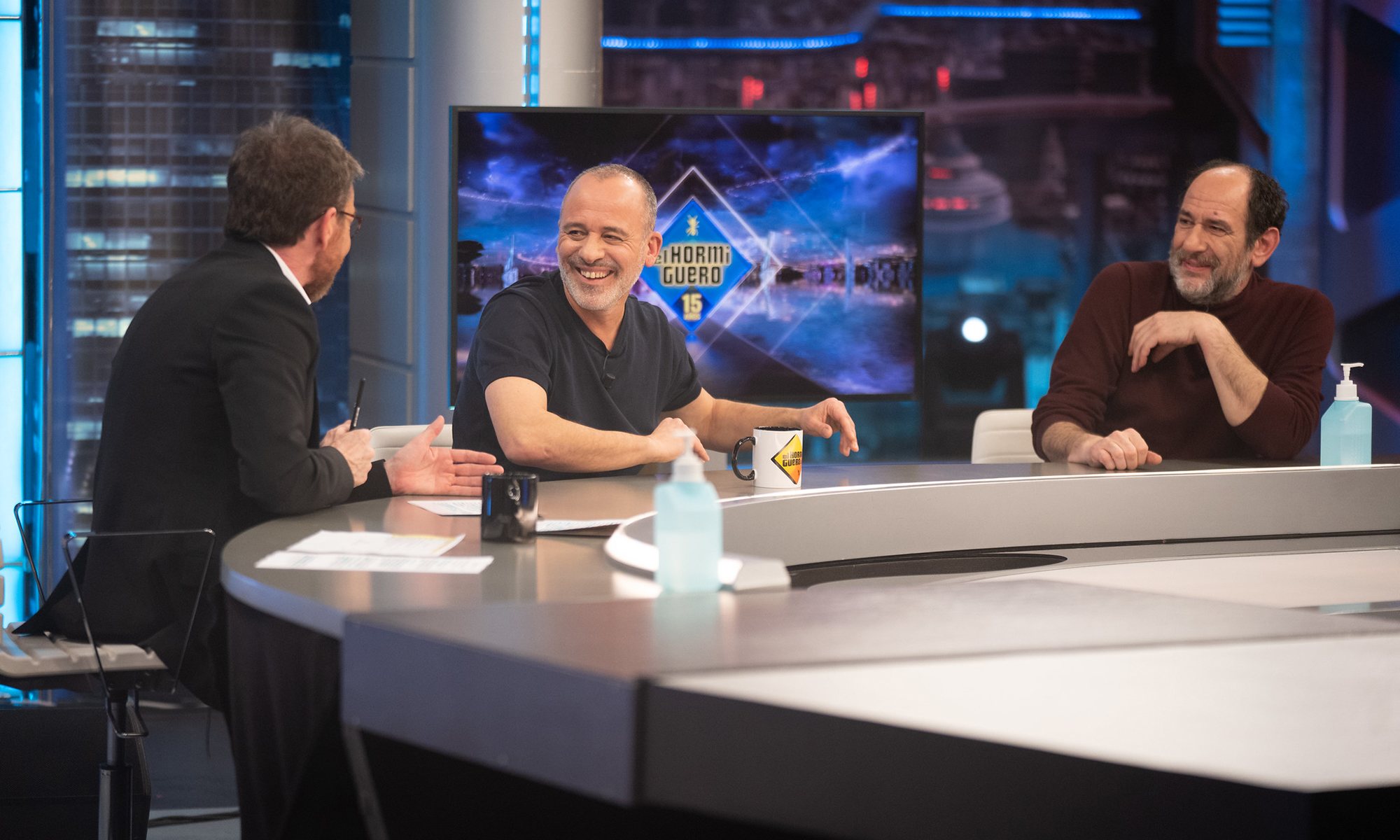 Pablo Motos, Javier Gutiérrez y Karra Elejalde en &#39;El hormiguero&#39;