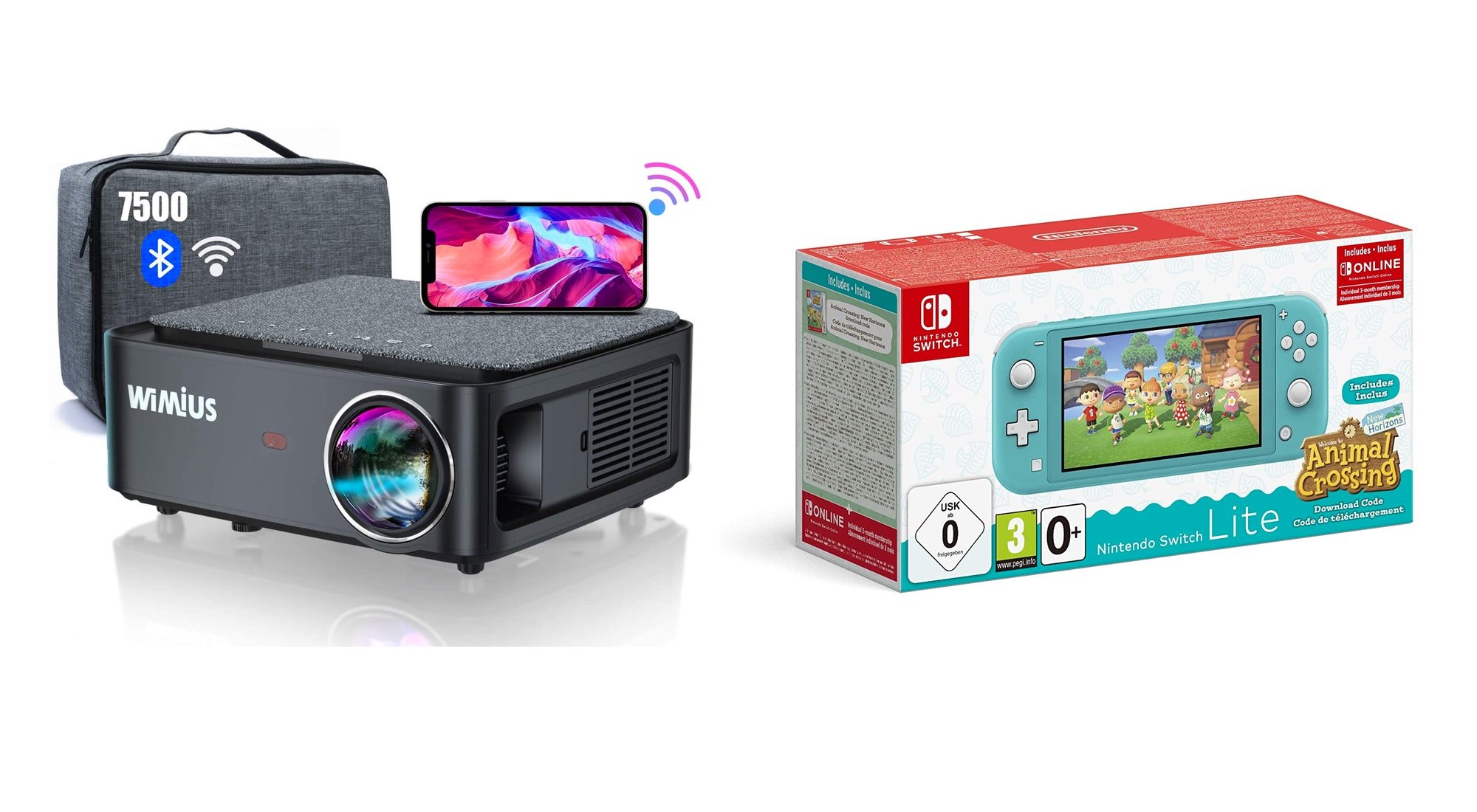 Proyector y Nintendo Switch Lite