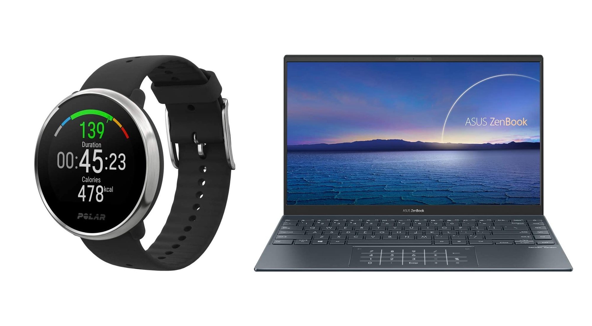 Smartwatch y ordenador portátil