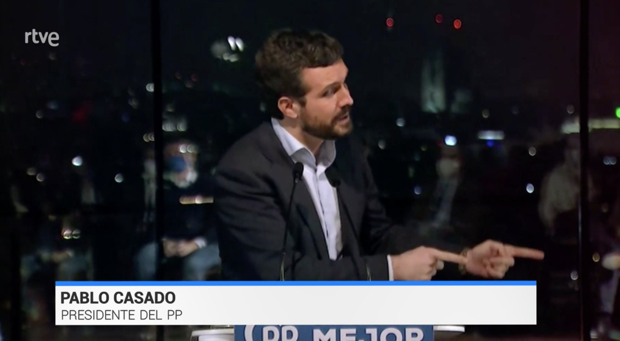 Pablo Casado durante la emisión de &#39;Telediario 2&#39; 