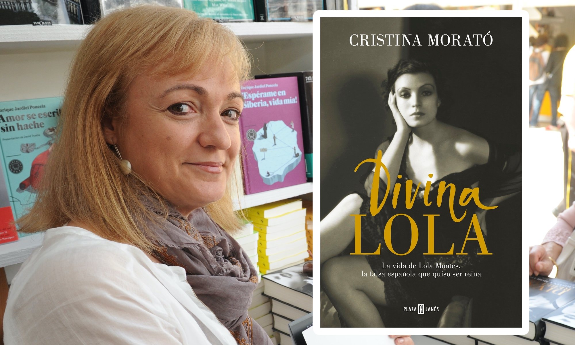 Cristina Morató, firmando en la Feria del Libro