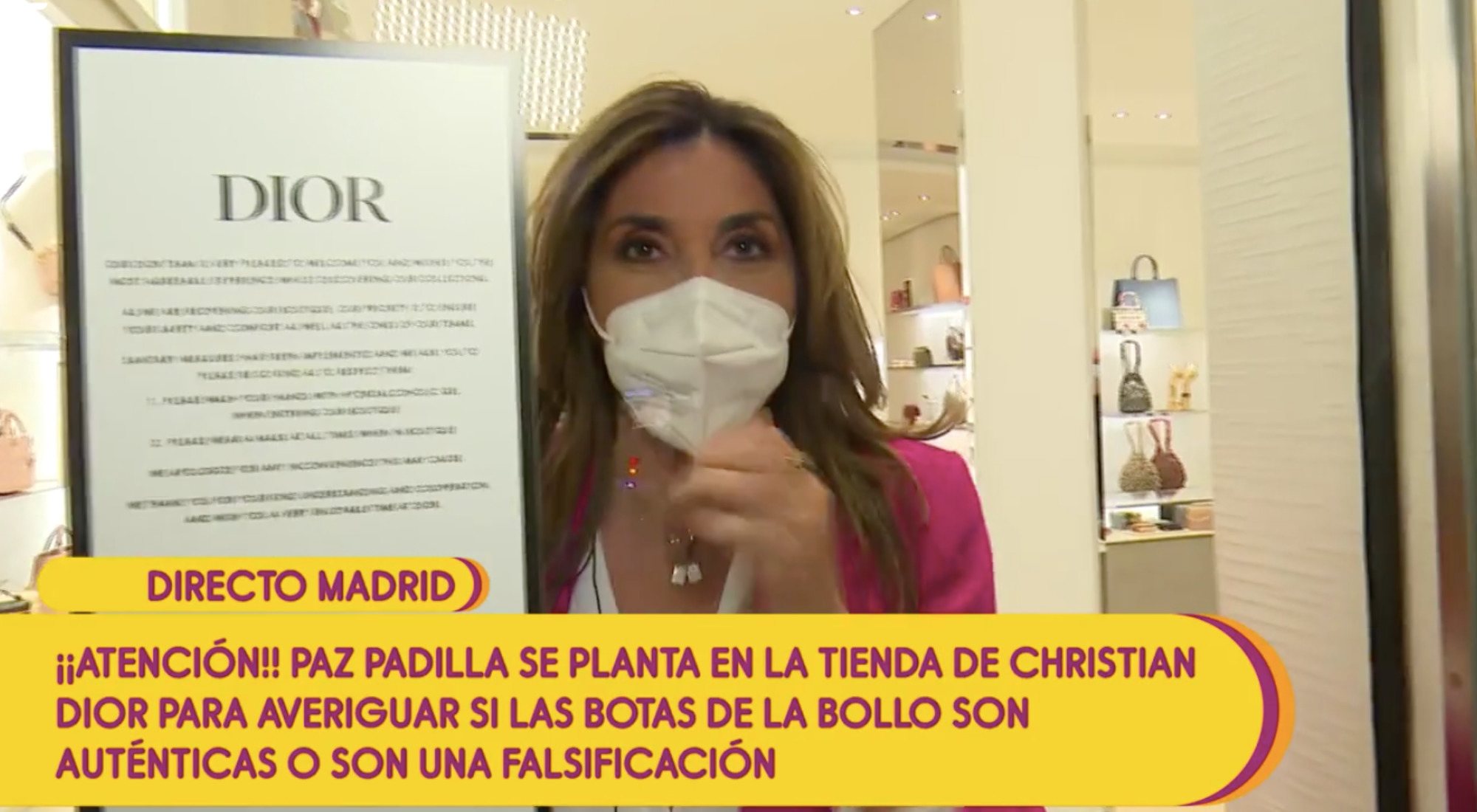 Paz Padilla durante su visita a la tienda