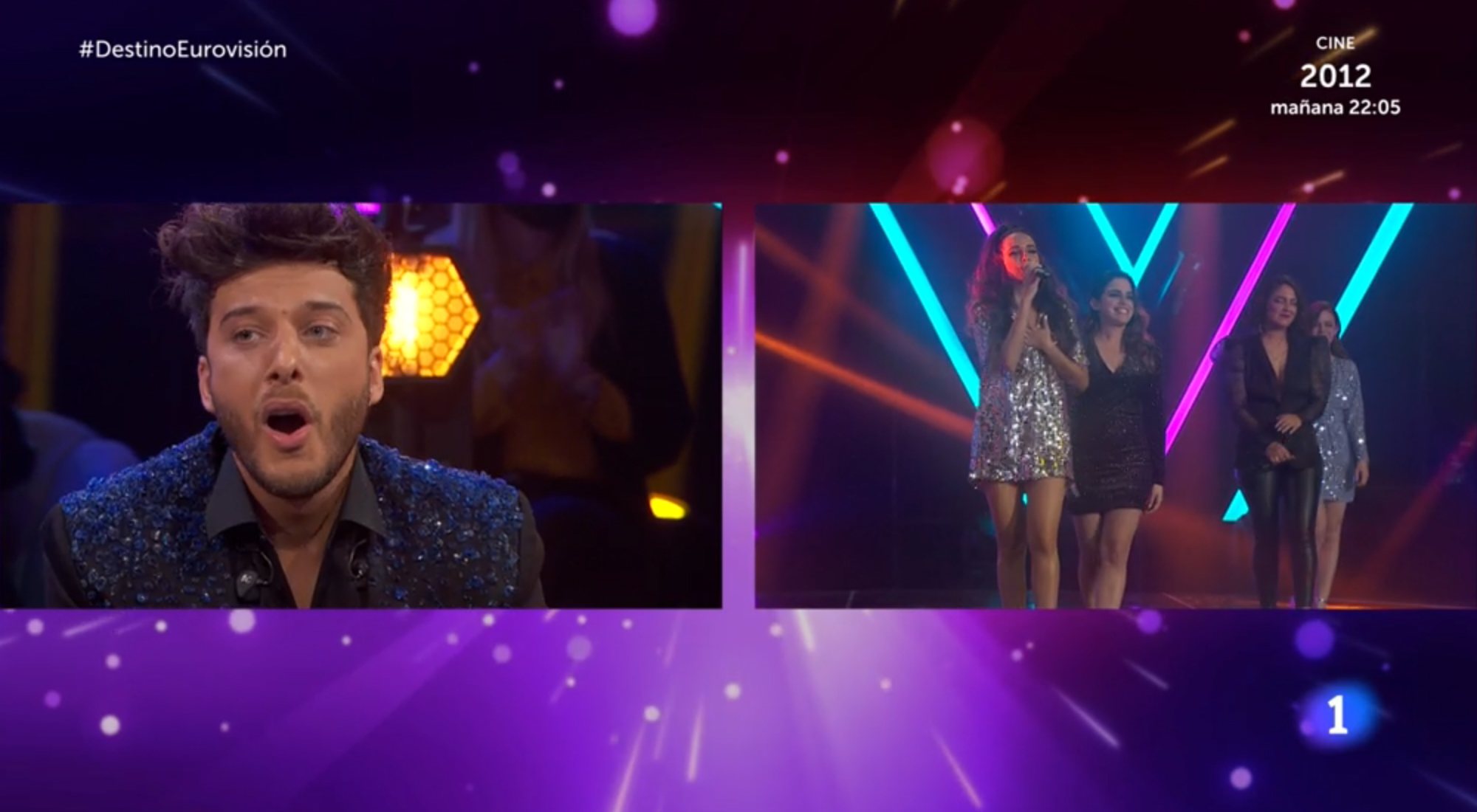 Blas Cantó, sorprendido en 'Destino Eurovisión al ver a Alba, Mirela, Lydia y Lucía