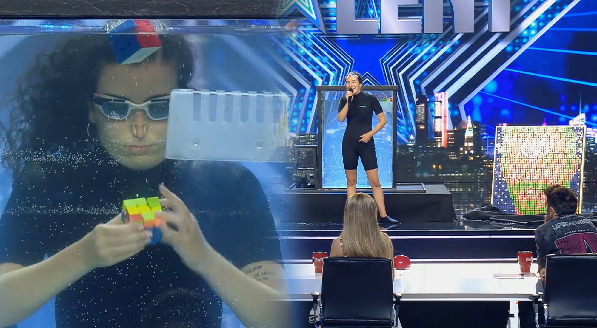 Berta, durante su actuación con cubos de Rubik en 'Got Talent'