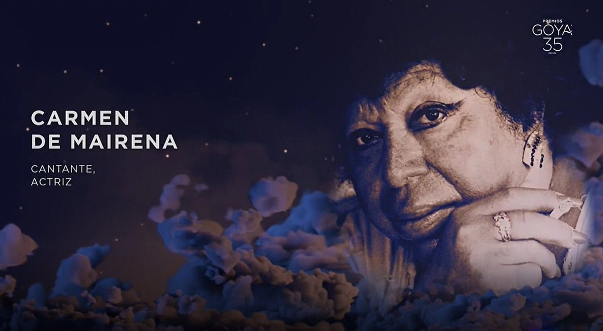 Imagen del homenaje a Carmen de Mairena en el "In Memoriam" de los Premios Goya 2021