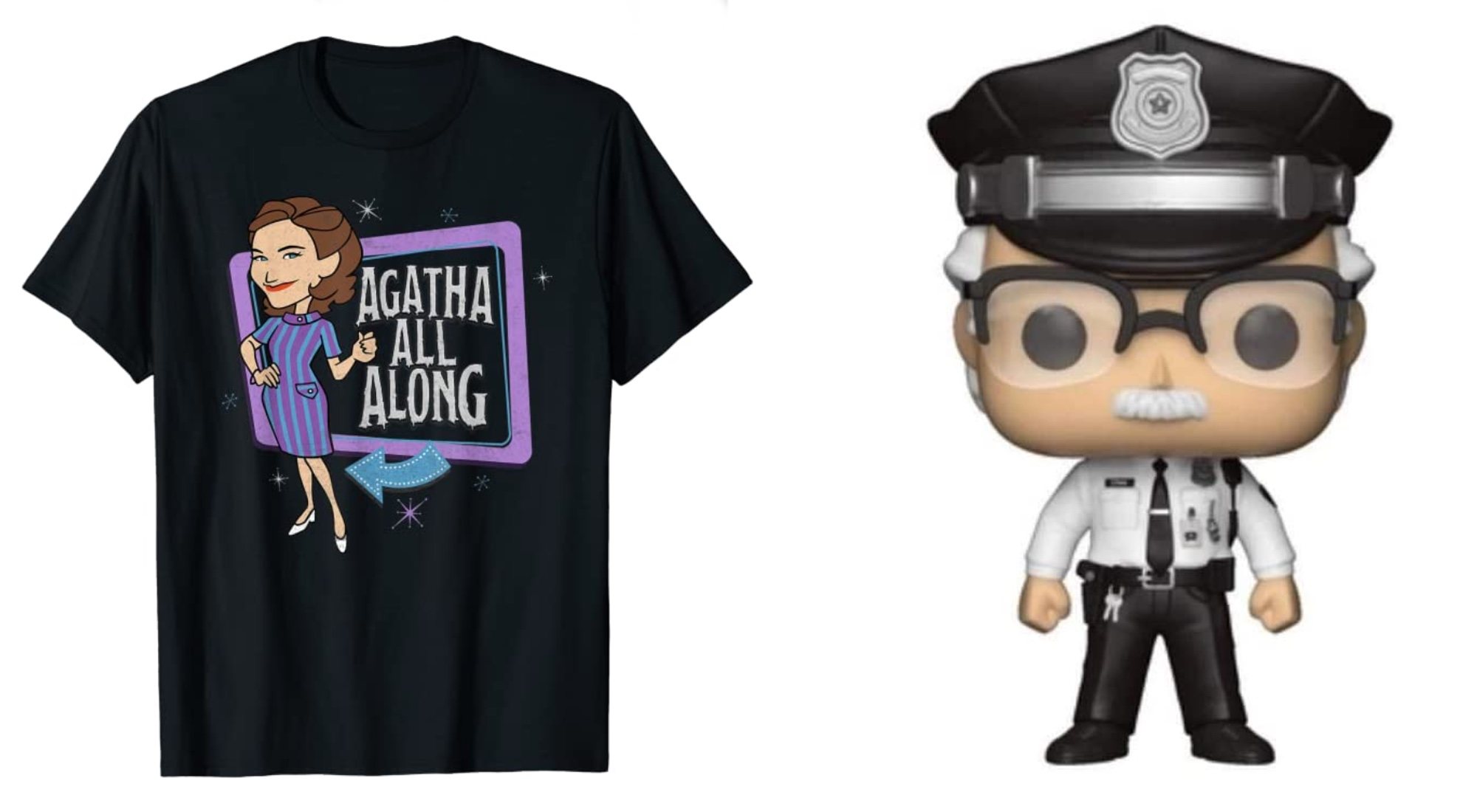 Camiseta de Agatha y funko de Stan Lee