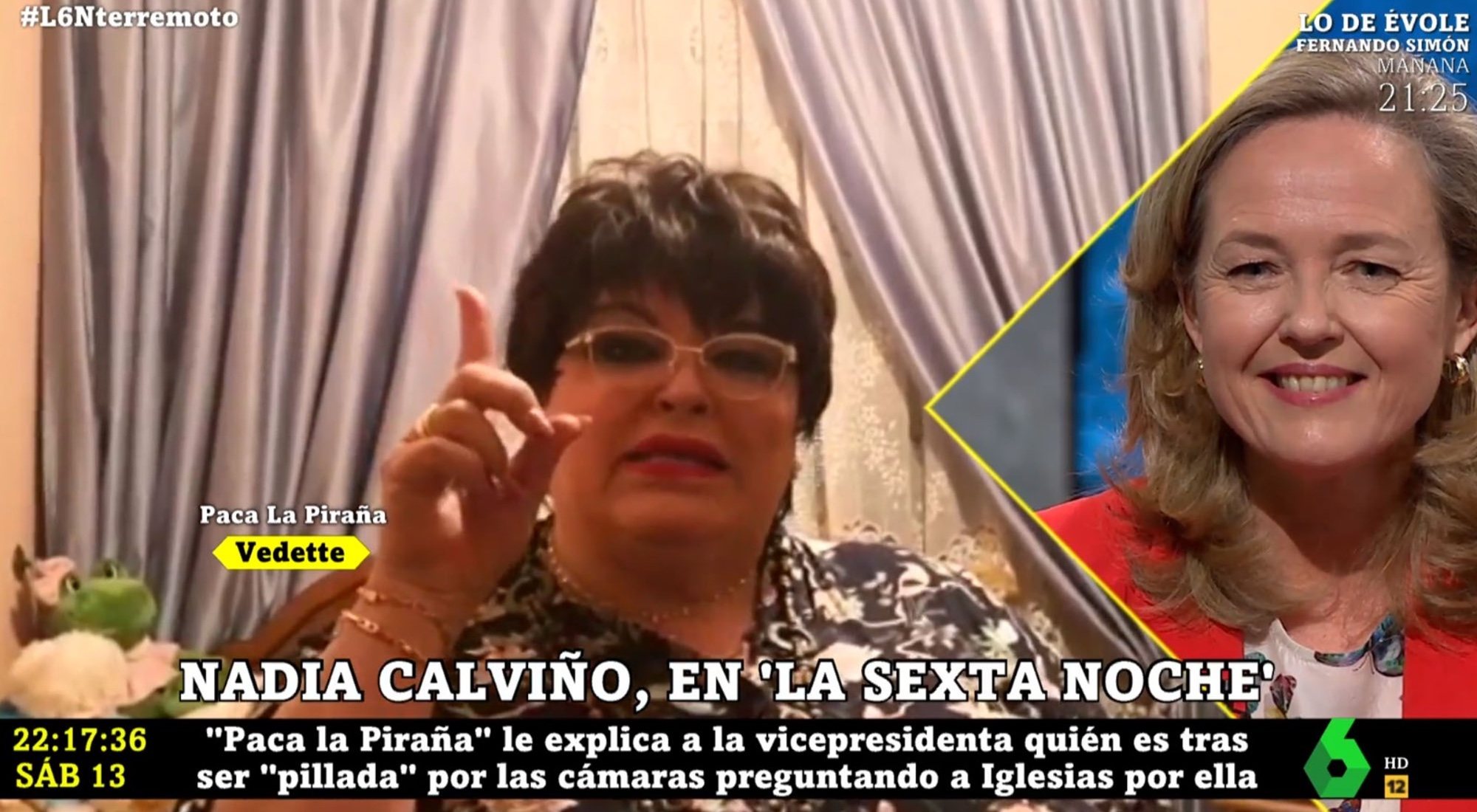 Paca la Piraña y Nadia Calviño