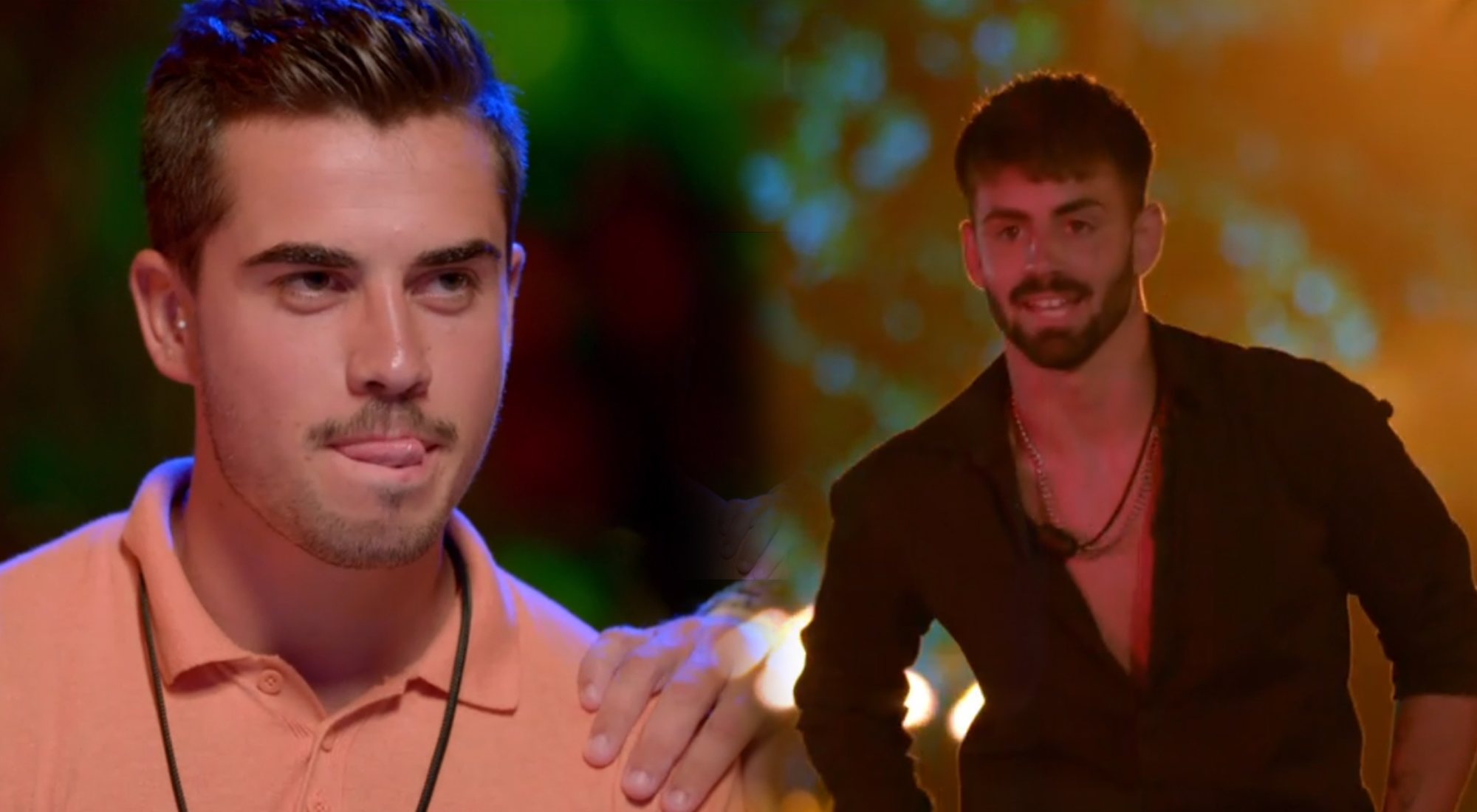 Jesús y Lobo al reencontrarse en la hoguera de los solteros en 'La isla de las tentaciones'