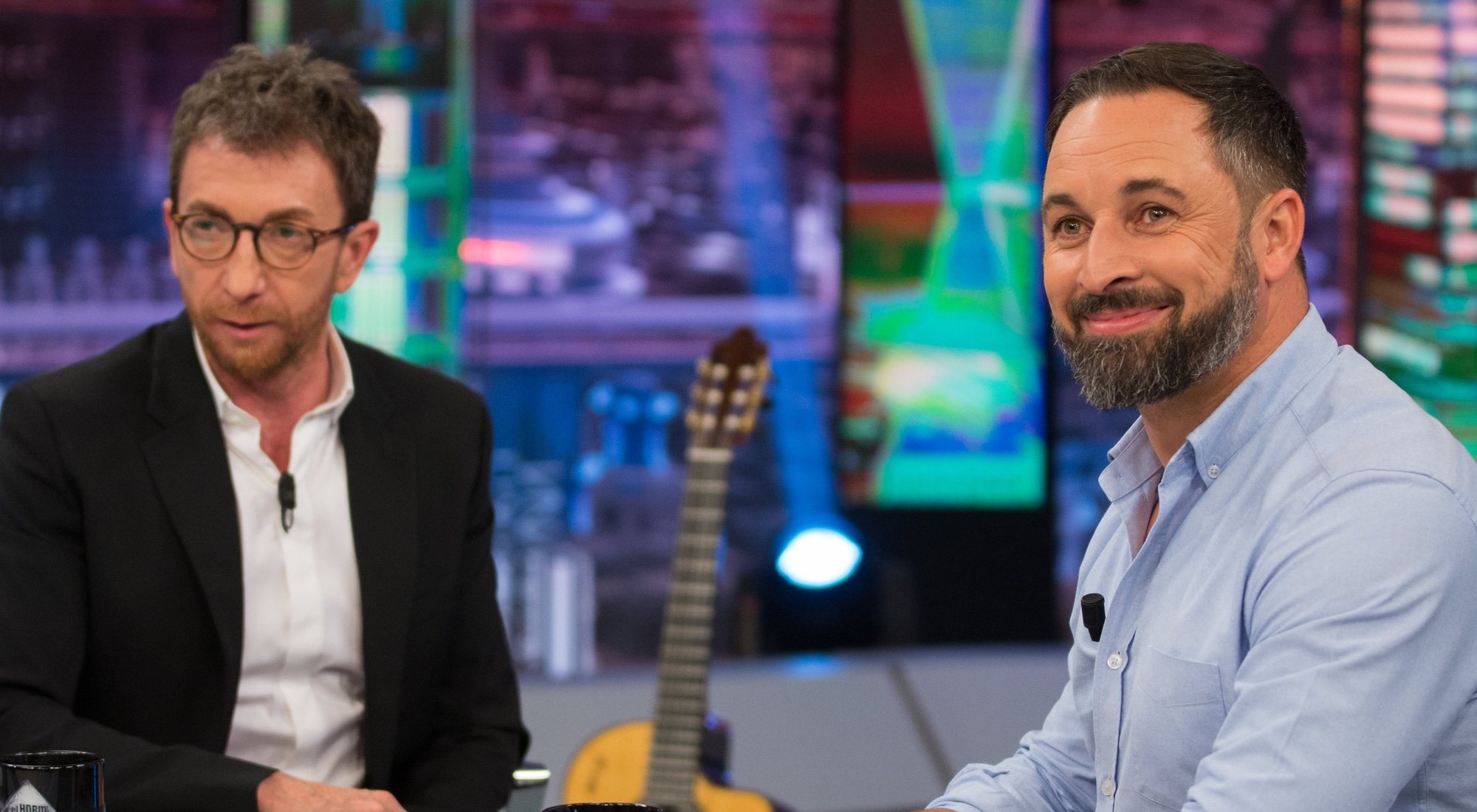 Pablo Motos y Santiago Abascal en la visita del líder de Vox a &#39;El Hormiguero&#39;