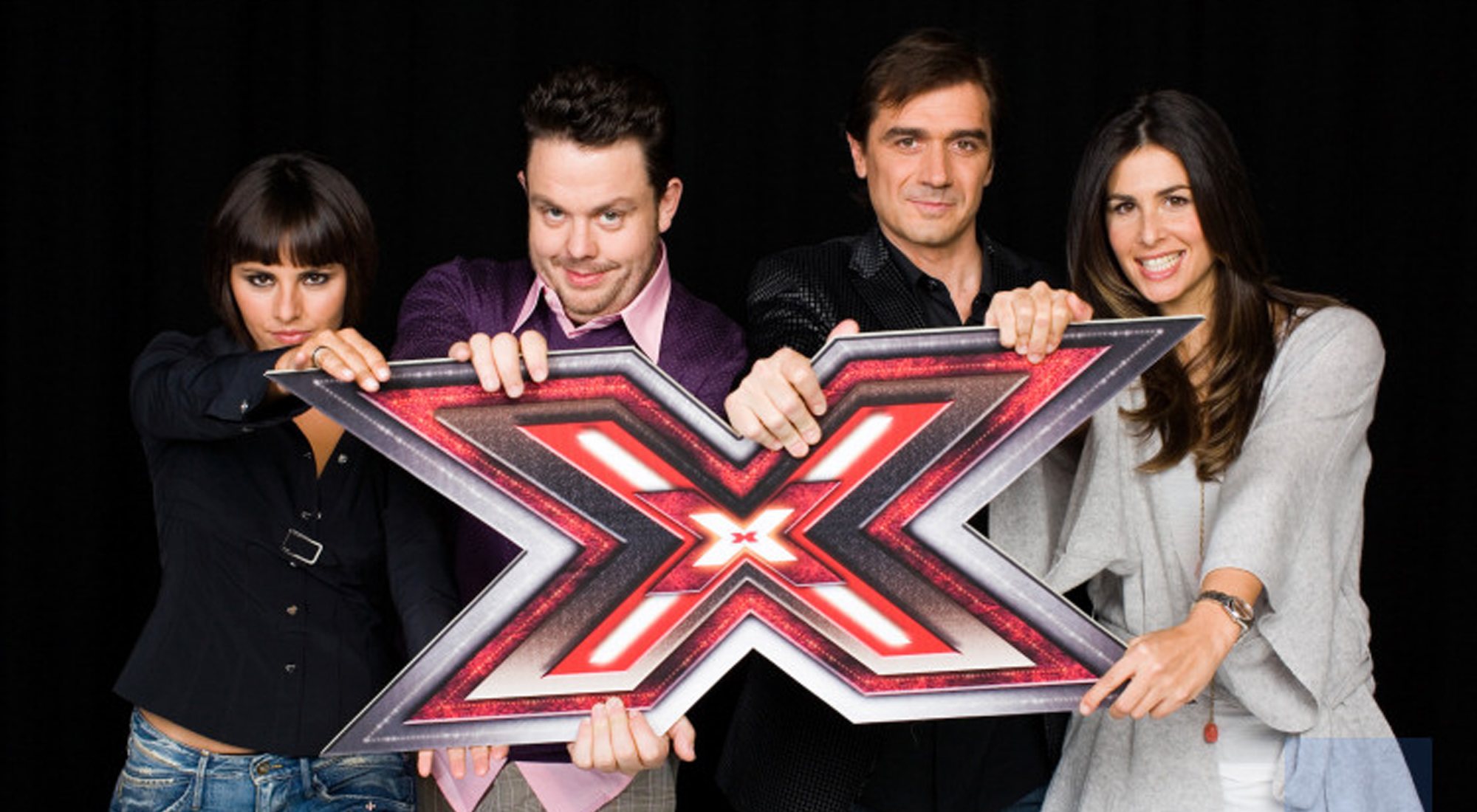Nuria Roca, junto al jurado del programa musical 'Factor X'