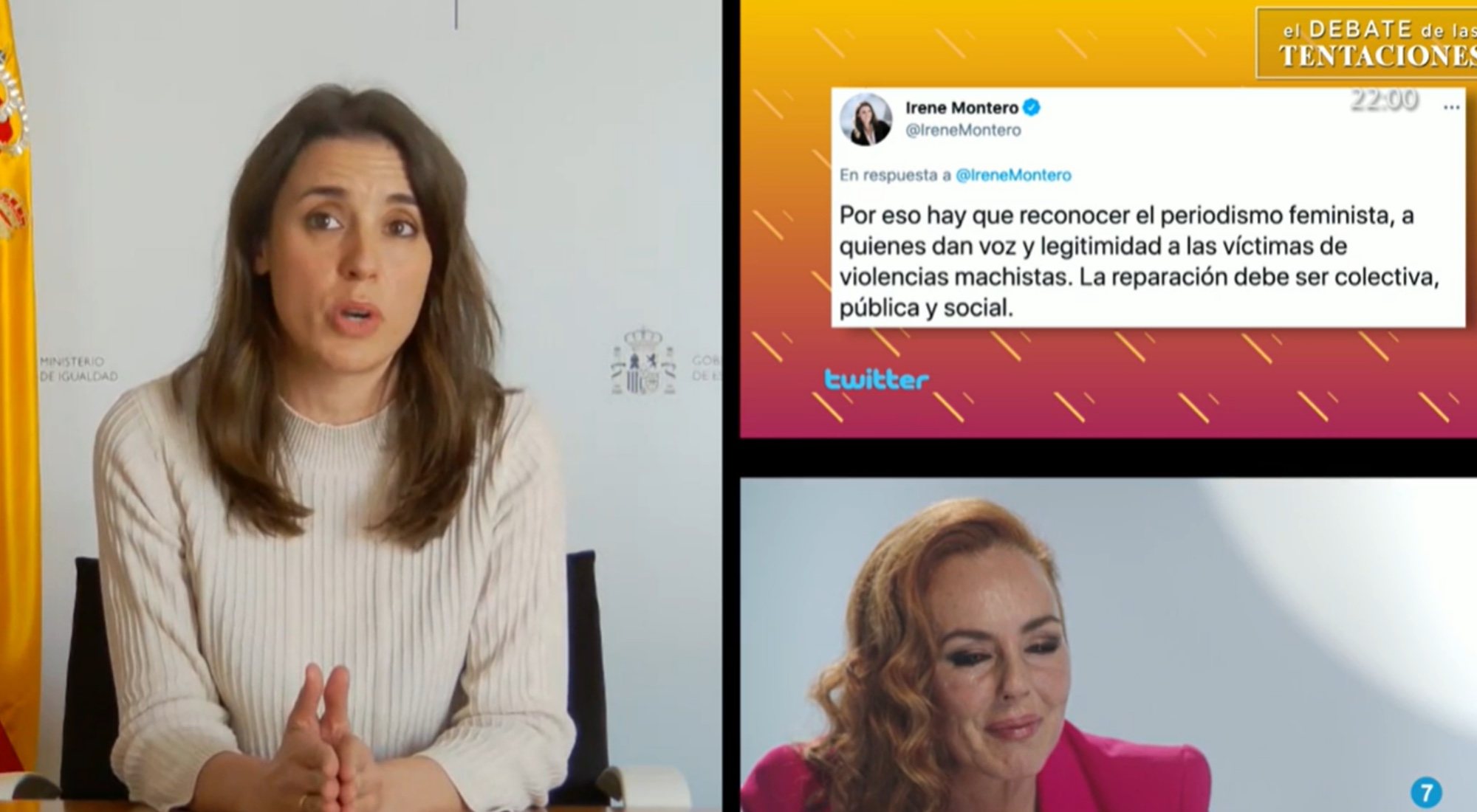Irene Montero, ministra de Igualdad, hablando de &#39;Rocío, contar la verdad para seguir viva&#39; en &#39;Sálvame&#39;