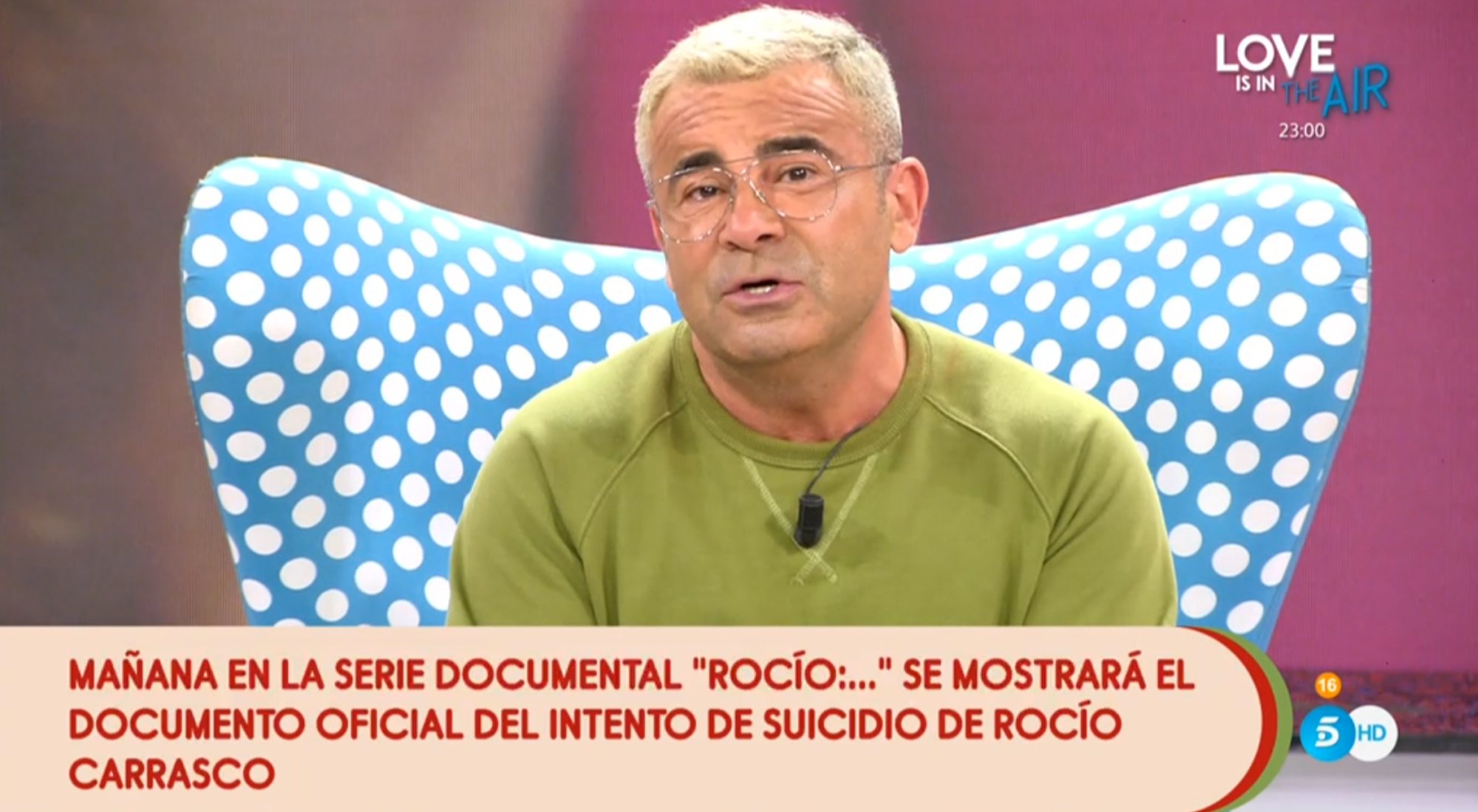 Jorge Javier habla en 'Sálvame' de las dudas sobre el intento de suicidio de Rocío Carrasco