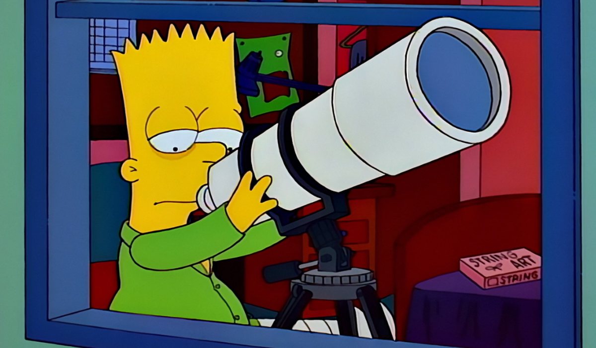 Peered into. Барт симпсон.