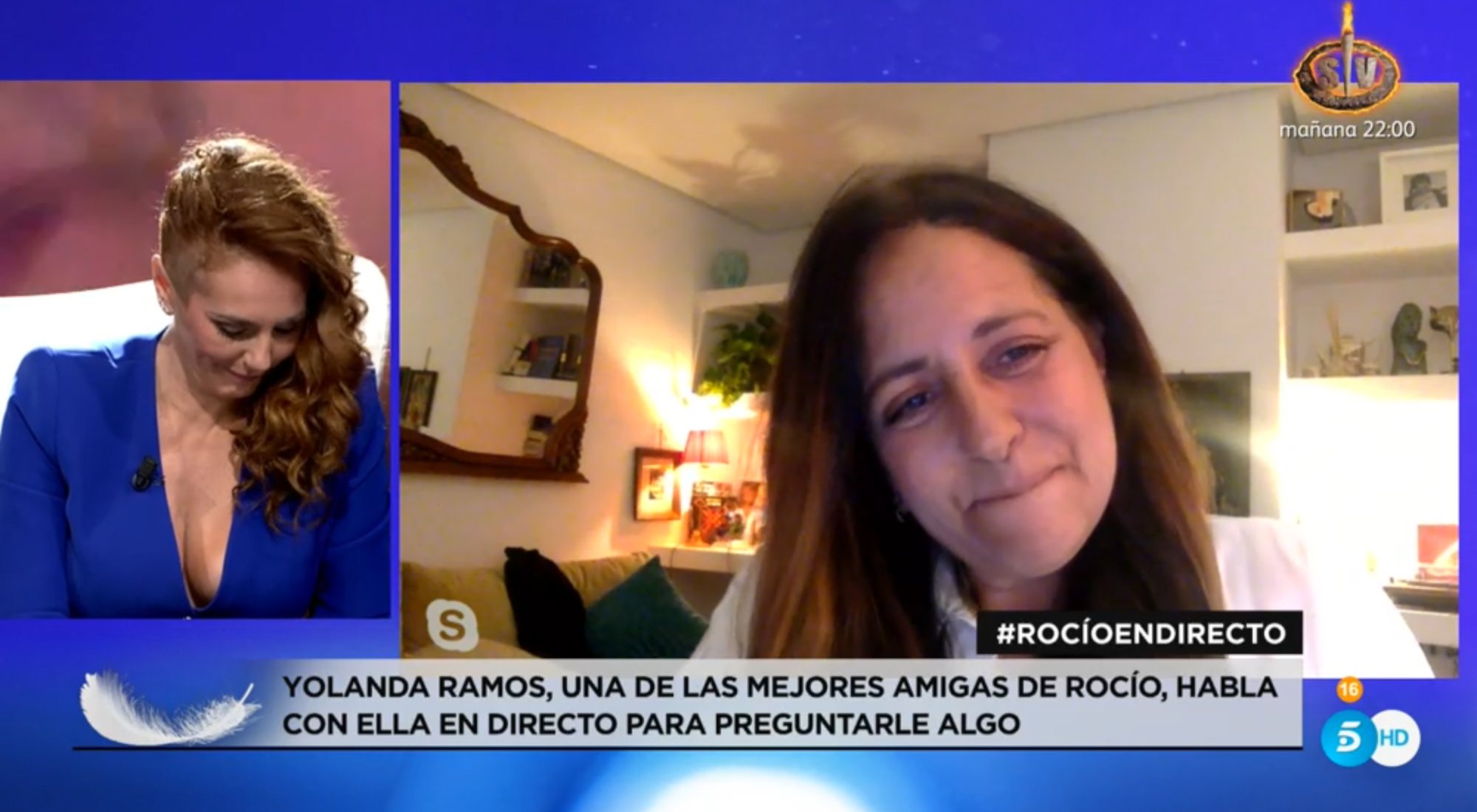 Rocío Carrasco y Yolanda Ramos, emocionadas durante su conversación con motivo de 'Rocío, contar la verdad para seguir viva'