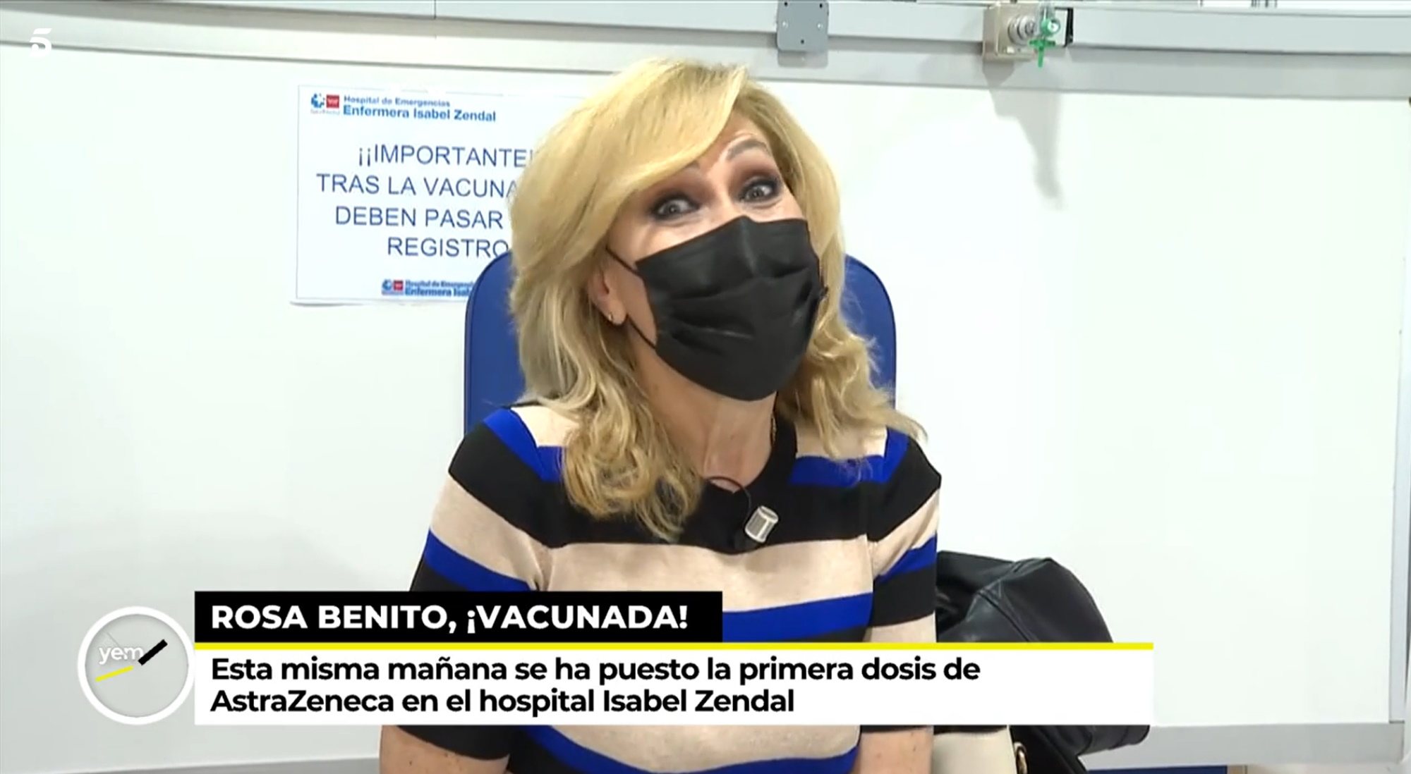 Rosa Benito se vacuna en directo en 'Ya es mediodía'