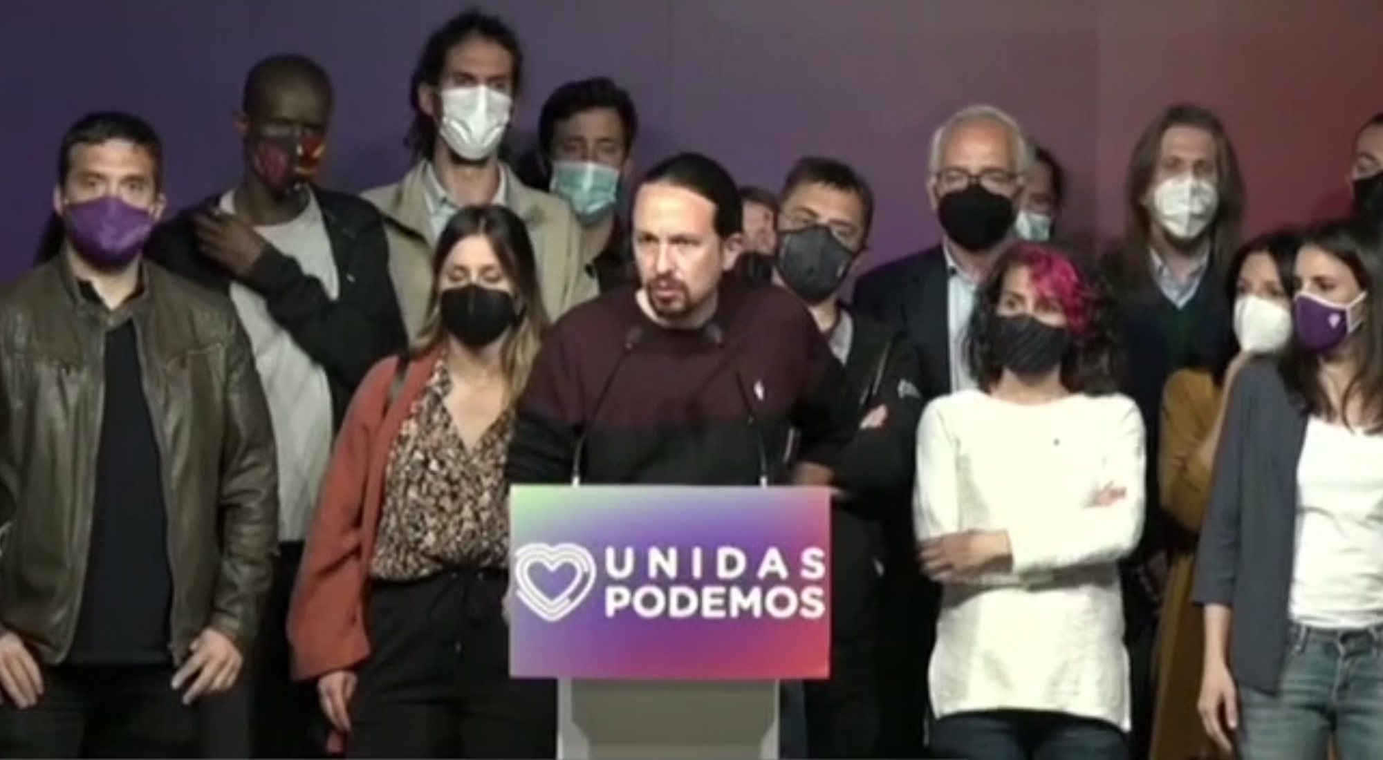 Pablo Iglesias, minutos antes de comunicar su dimisión