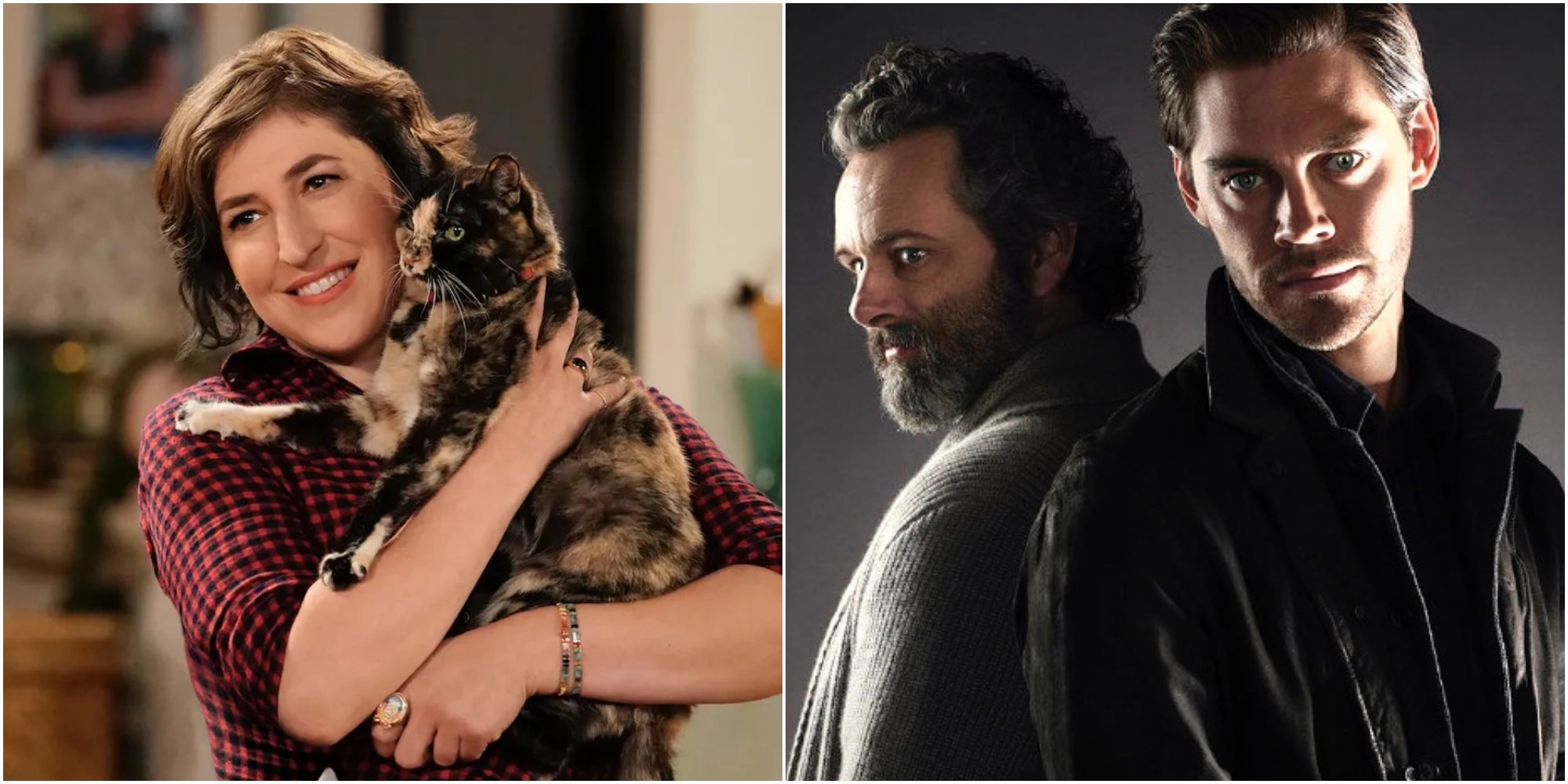 Mayim Bialik en 'Call Me Kat' y Tom Payne y Michael Sheen en 'Prodigal Son'