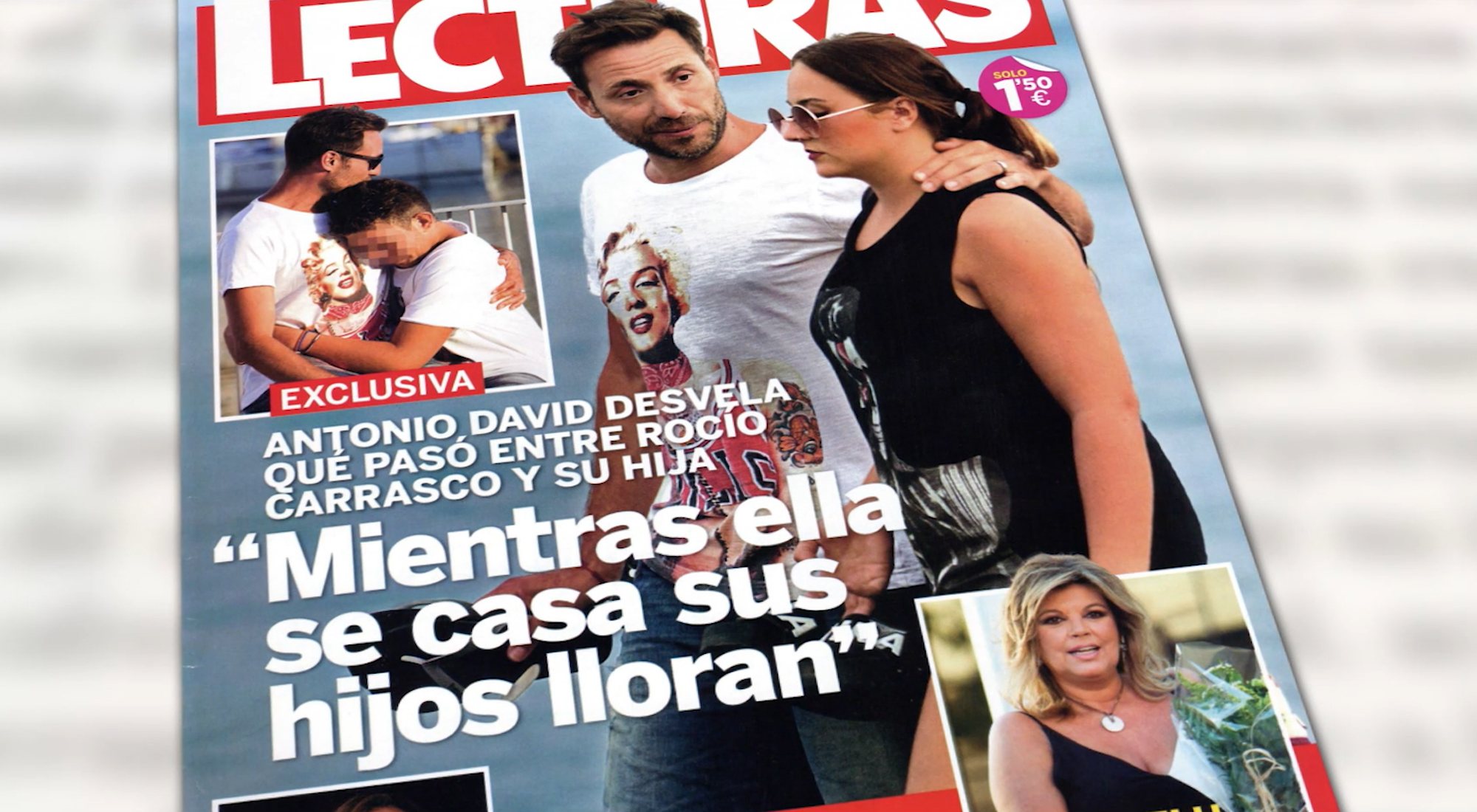 Antonio David y sus hijos, en la revista que salió el mismo día de la boda de Rocío Carrasco y Fidel