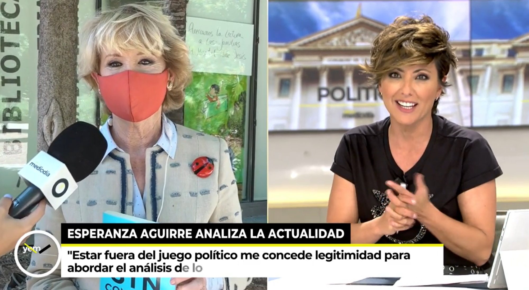 Aguirre pillada con el micro abierto en 'Ya es mediodía'