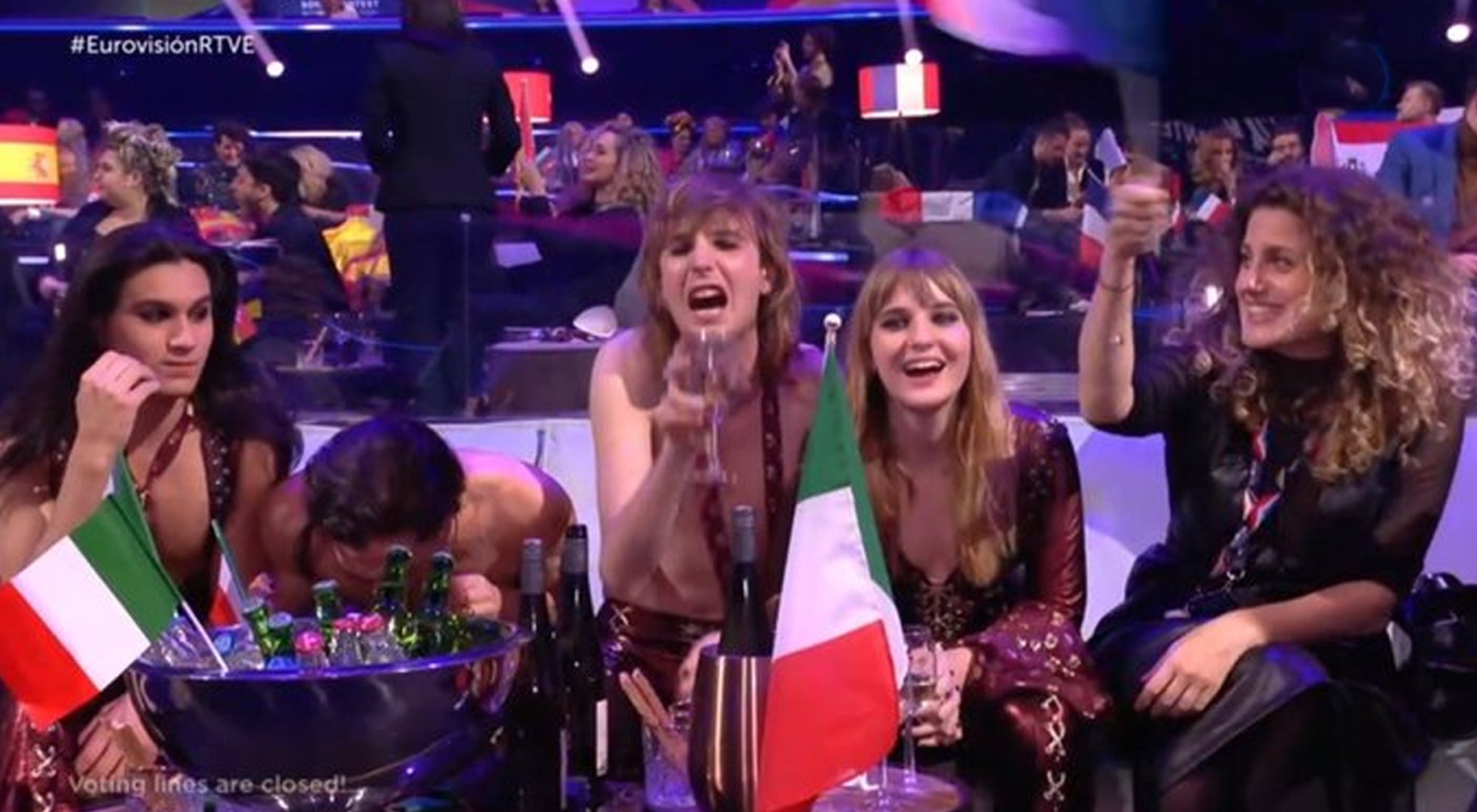 La imagen del grupo Måneskin en Eurovisión 2021 que despertó multitud de comentarios