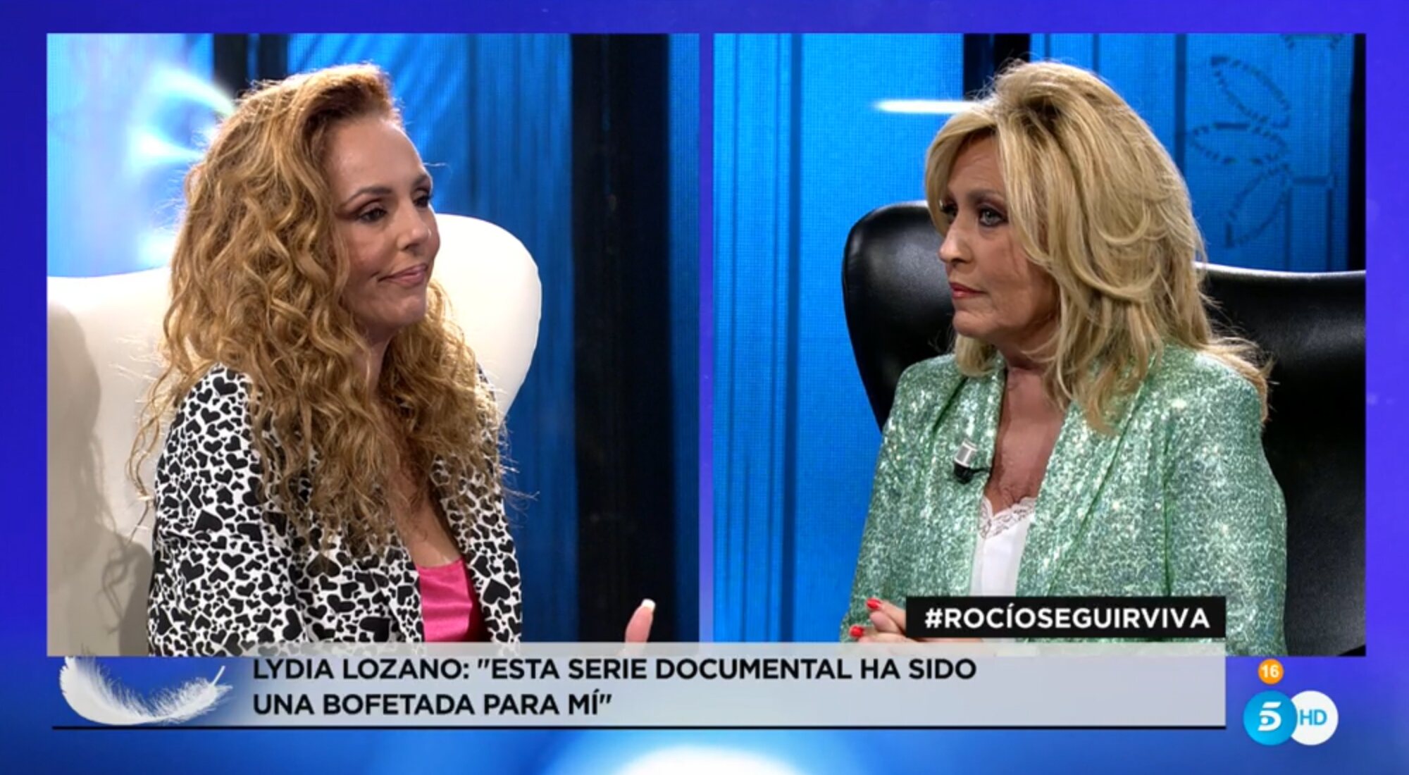 Rocío Carrasco y Lydia Lozano, frente a frente tras concluir la emisión de la docuserie