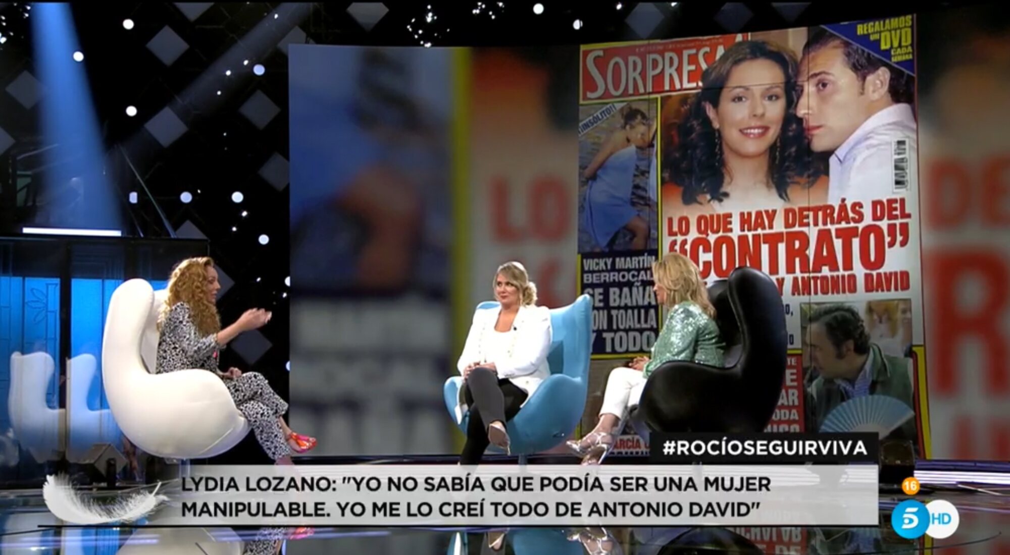 Rocío Carrasco y Lydia Lozano, cara a cara junto a Carlota Corredera