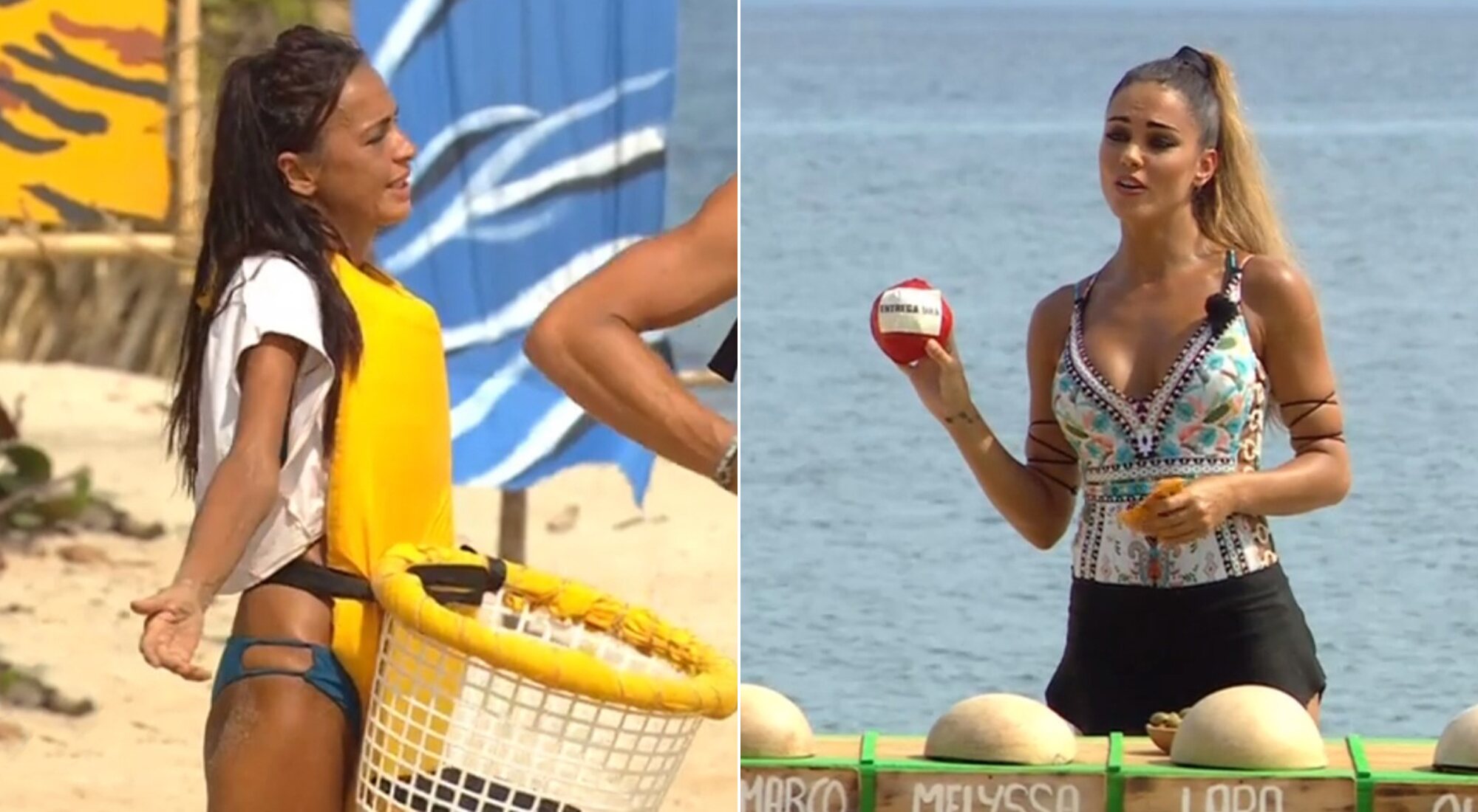 Olga Moreno protesta ante Lara Álvarez al perder un plato de jamón en &#39;Supervivientes&#39;