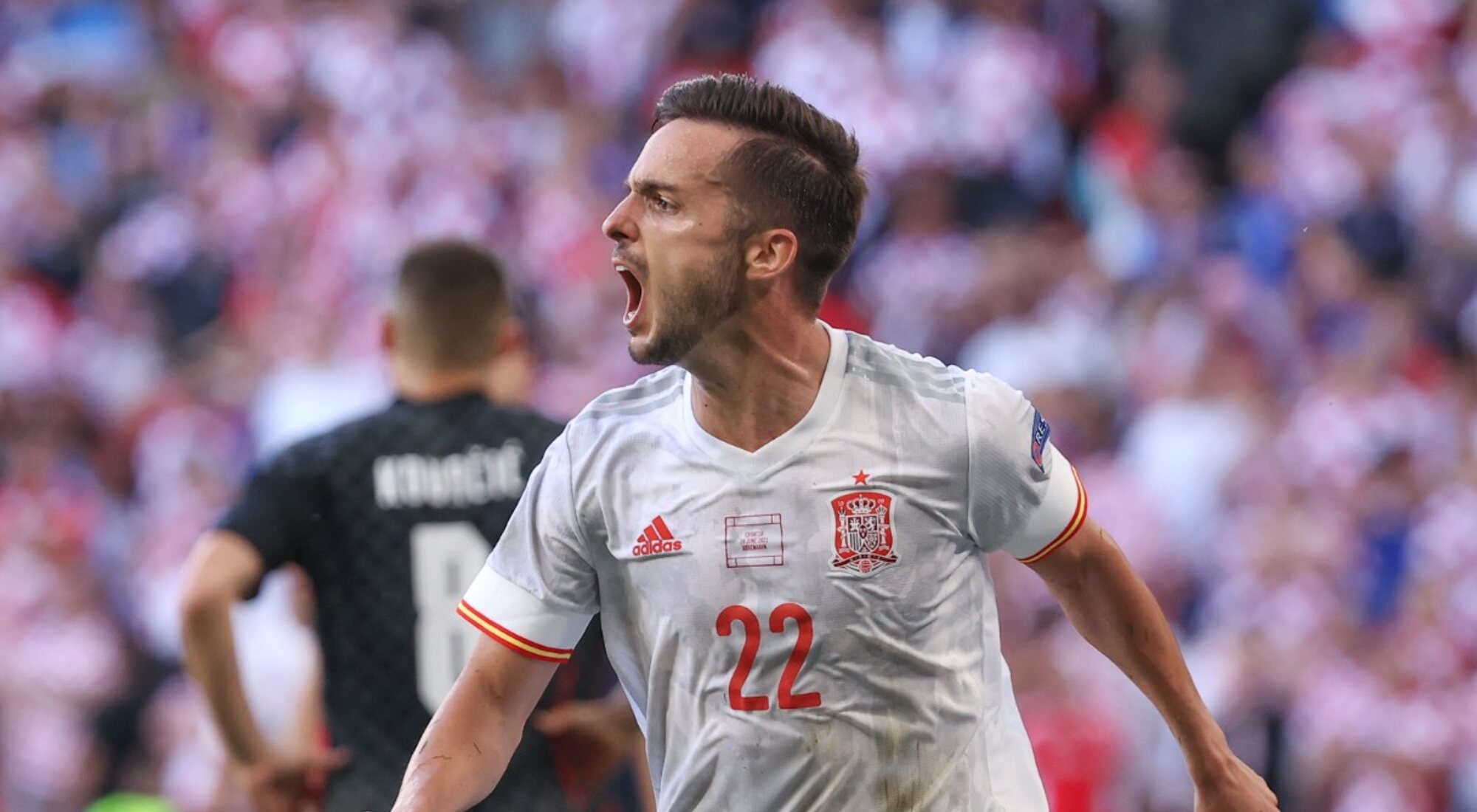 Pablo Sarabia en el Croacia - España
