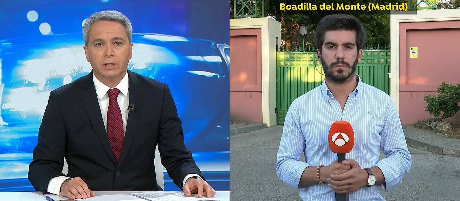 Vicente Vallés durante la conexión en directo 