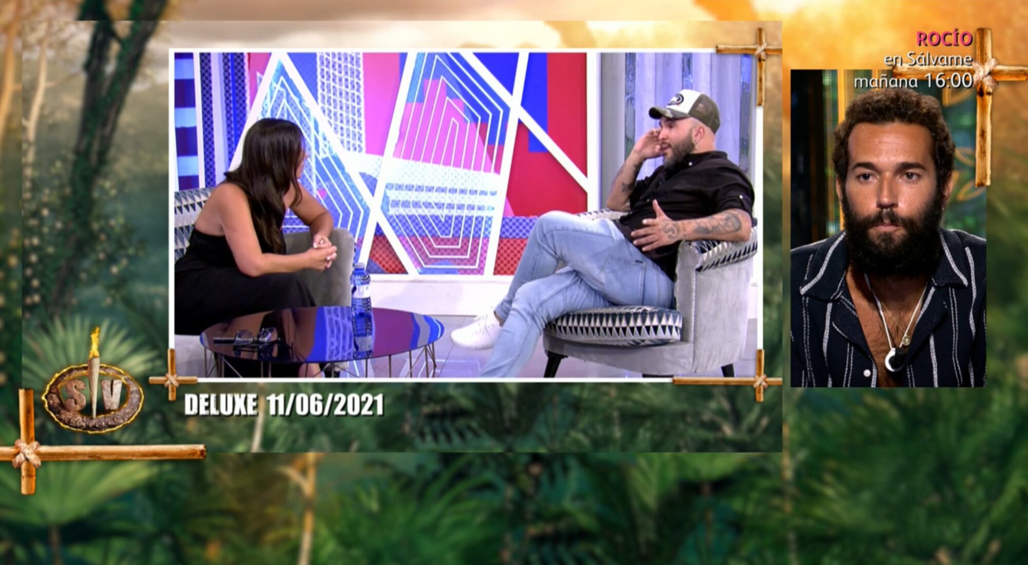 Omar Sánchez, atento a la discusión de Anabel Pantoja y Kiko Rivera en 'Supervivientes'