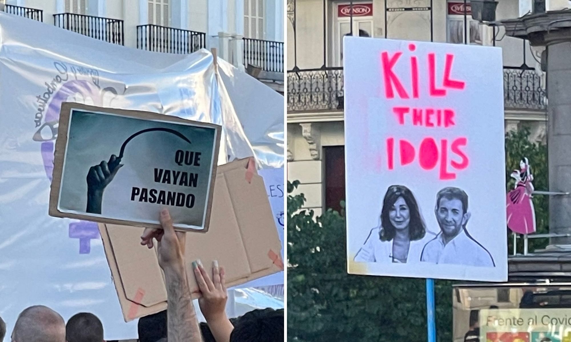 Pancartas en la manifestación de Madrid pidiendo justicia por Samuel