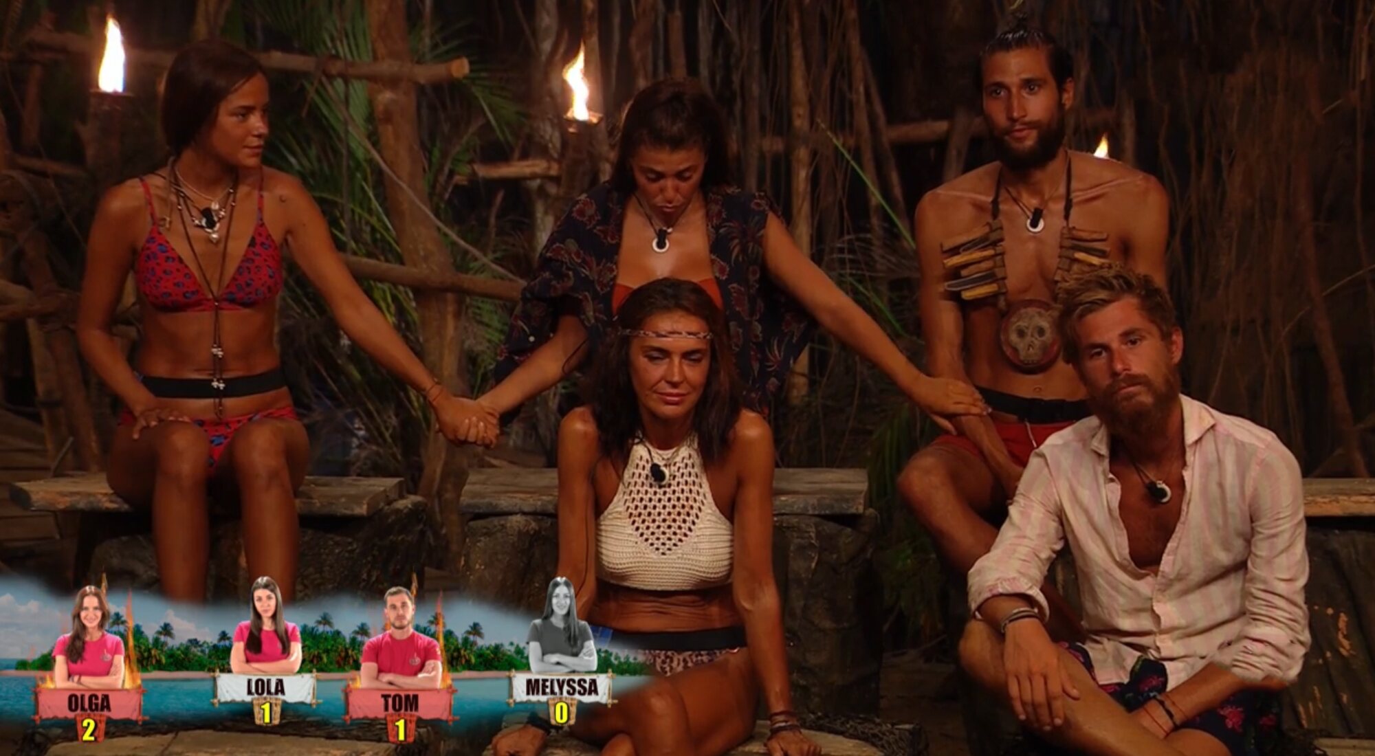 Los concursantes de 'Supervivientes' tras conocer a los últimos nominados