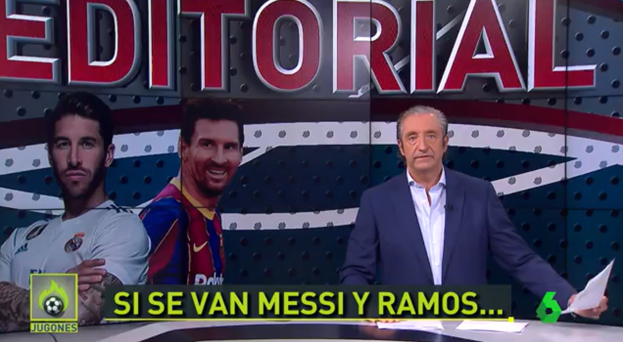 Josep Pedrerol habla de la posible marcha de Sergio Ramos y Lionel Messi, en 2020, en 'El chiringuito de jugones'