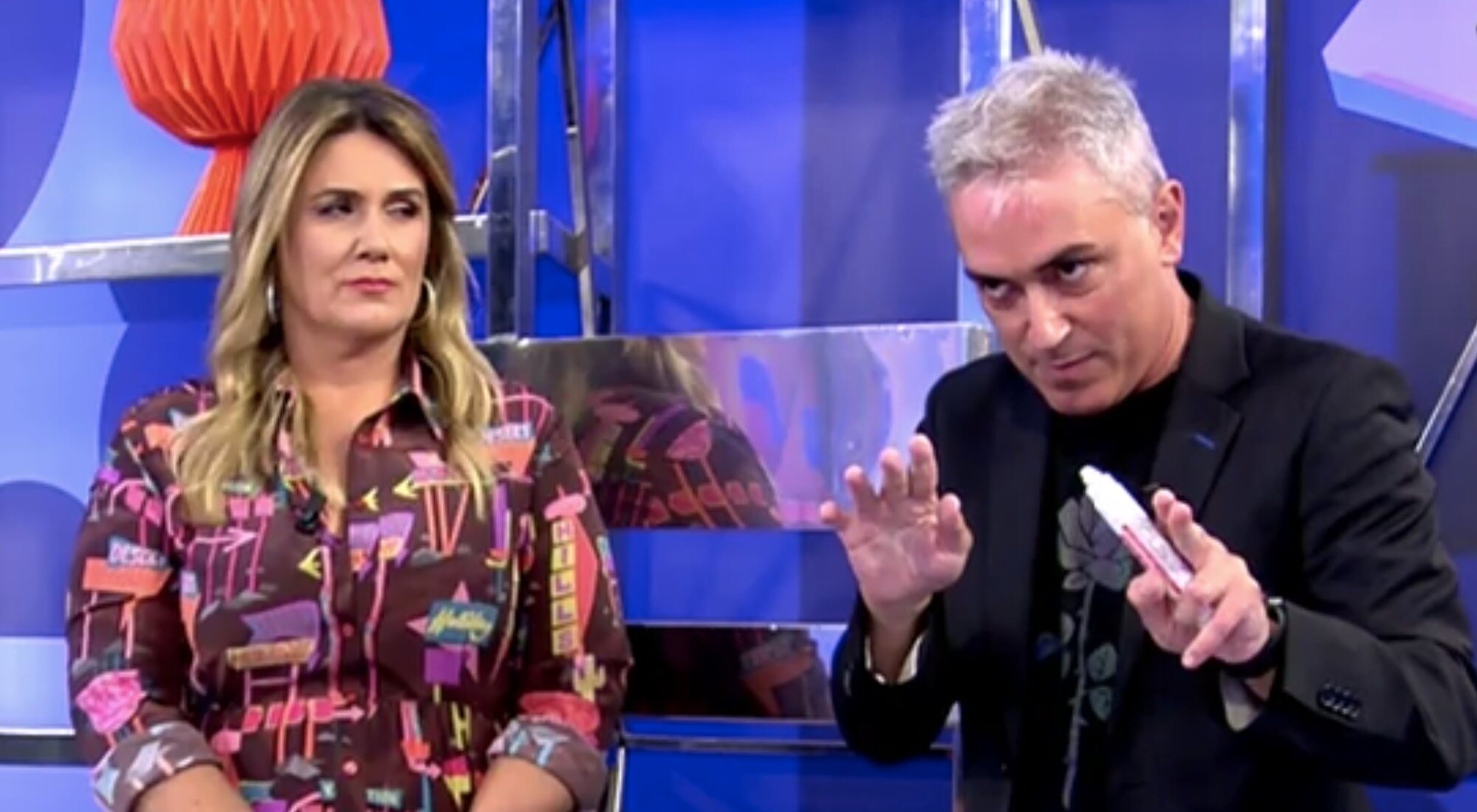 Carlota Corredera y Kiko Hernández, en 'Sálvame naranja'