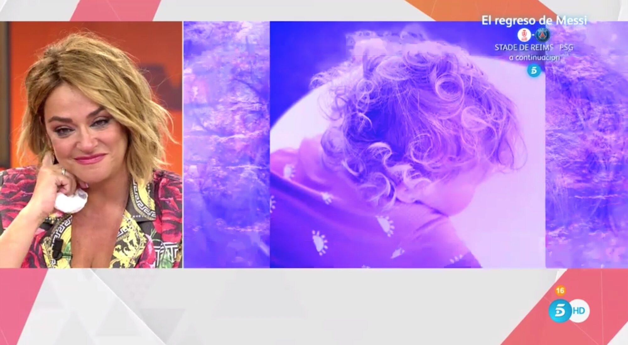 Toñi Moreno, llorando en 'Viva la vida'