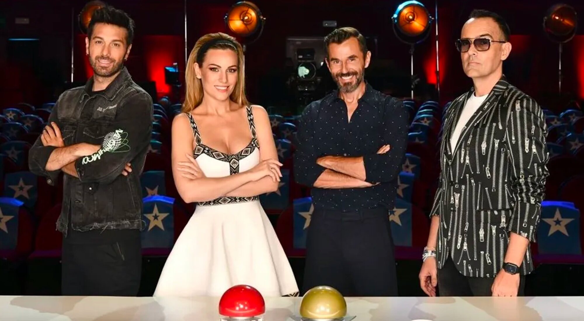 Dani Martínez, Edurne y Risto Mejide junto a Santi Millán en 'Got Talent España'