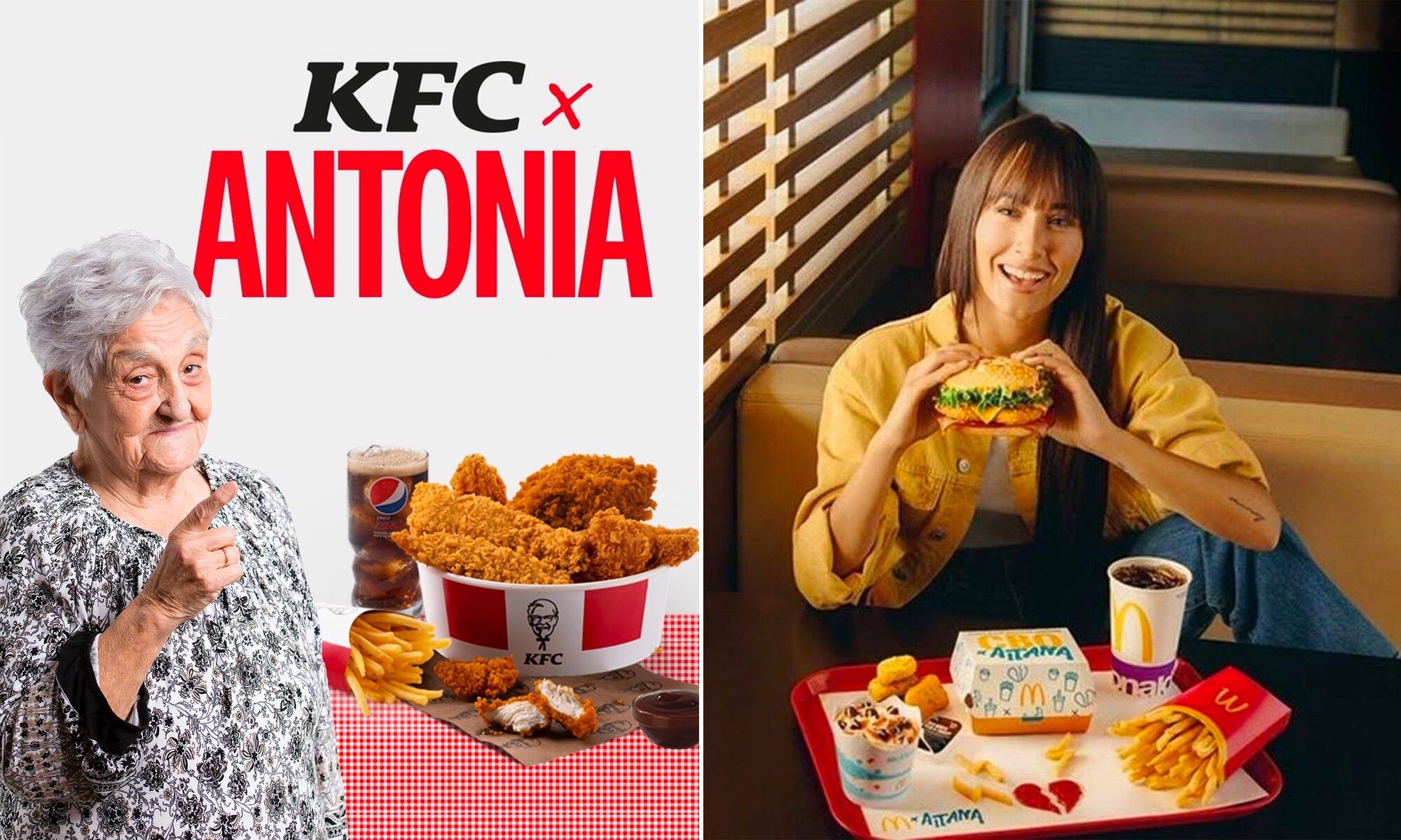 El menú de Antonia en KFC y el menú de Aitana en McDonald's