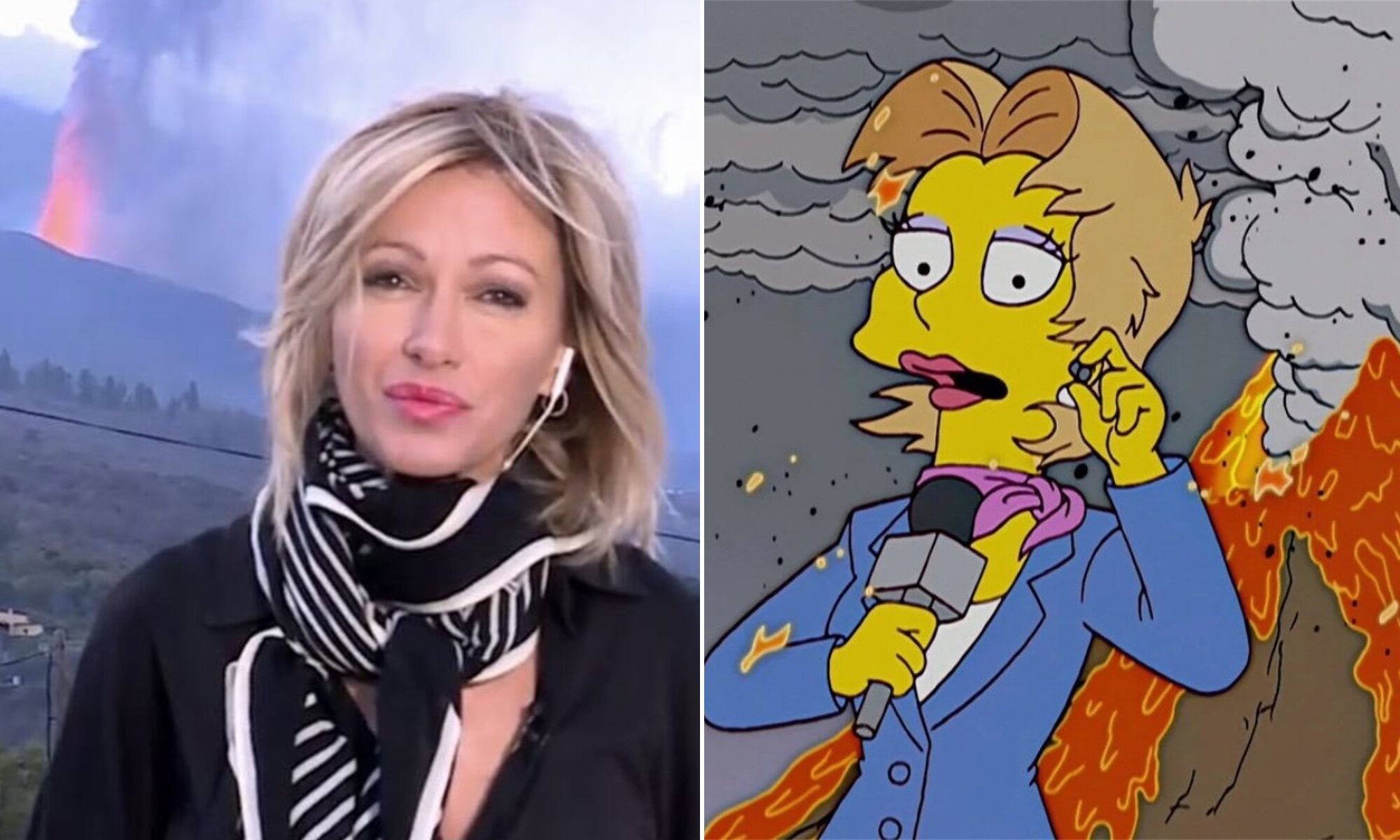'Los Simpson' también predijeron la cobertura de Susanna Griso desde el volcán de La Palma
