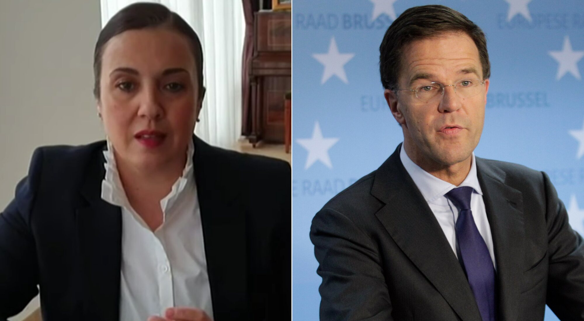 La abogada Eva González Pérez y el primer ministro Mark Rutte