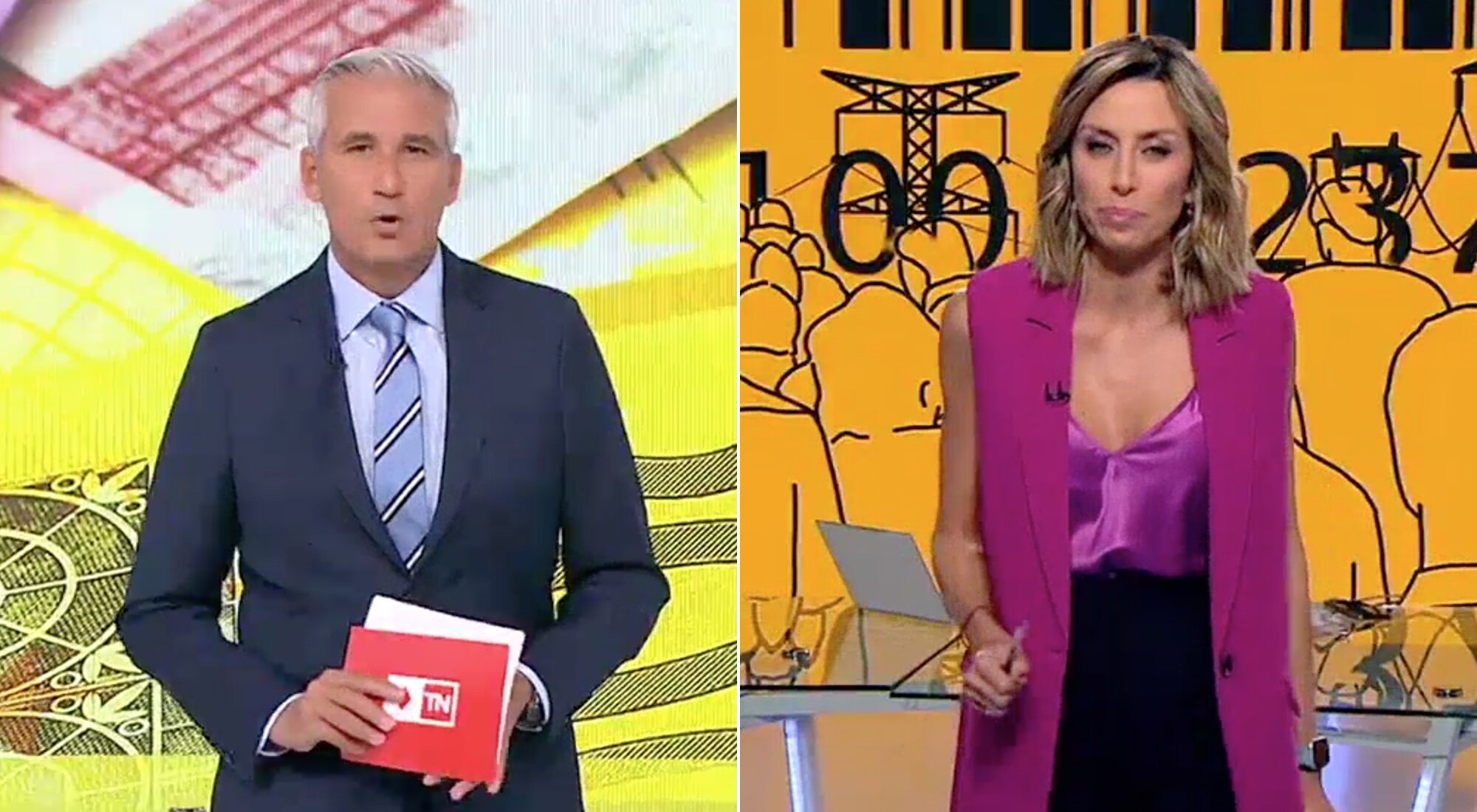 Víctor Arribas y Cristina Ortega, presentadores de 'Telenoticias 1' y 'Telenoticias 2'