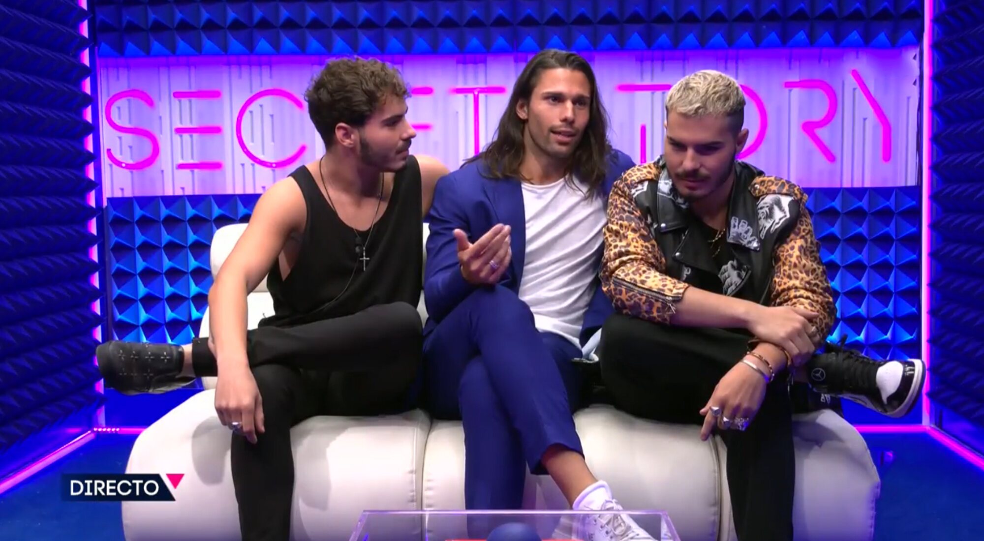 Luca Onestini y los Gemeliers durante su careo en la Gala 4 de 'Secret Story'