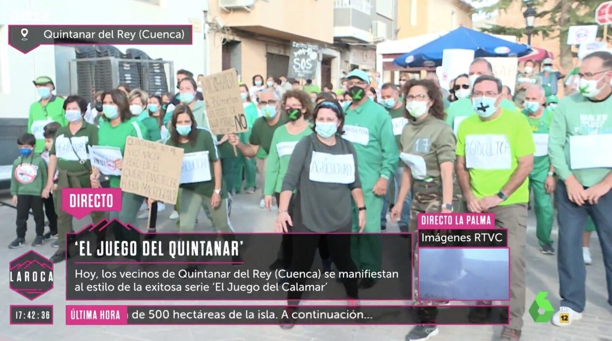 Los vecinos de Quintanar protestan en las calles del pueblo