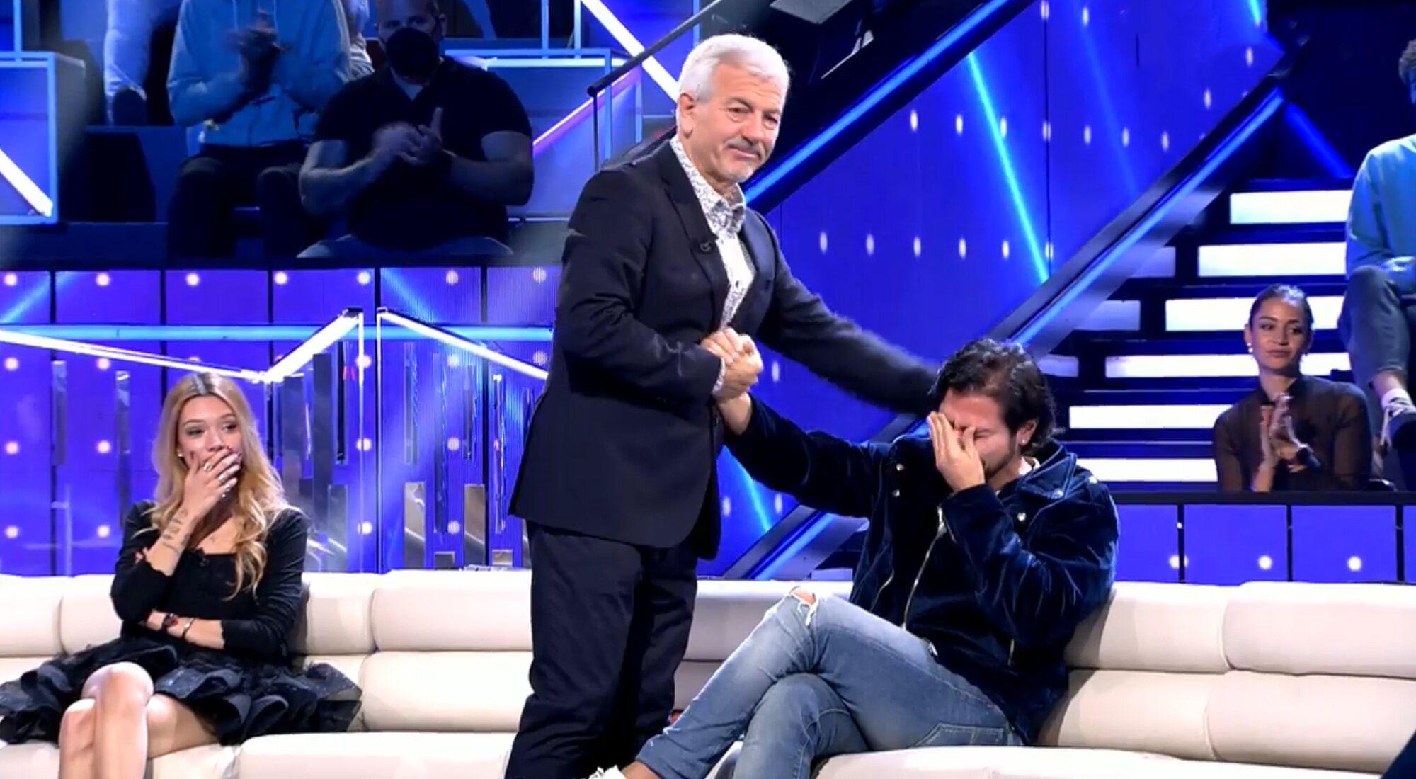 Carlos Sobera muestra su apoyo a un emocionado Gianmarco Onestini en &#39;Secret Story&#39;