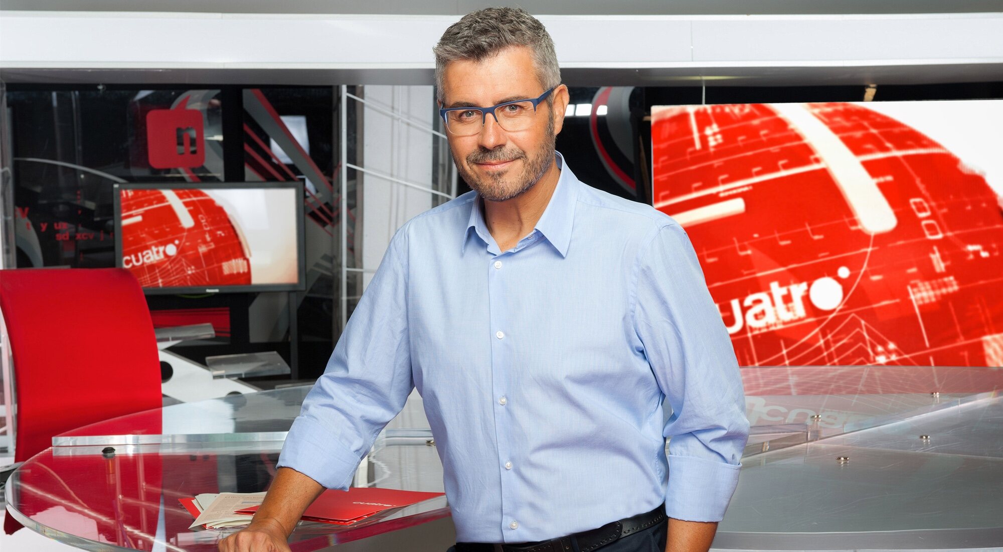 Miguel Ángel Oliver en el plató de 'Noticias Cuatro'