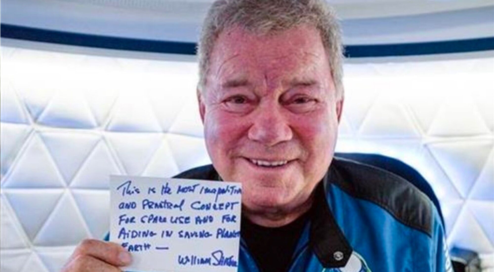 William Shatner a bordo de la Blue Origin
