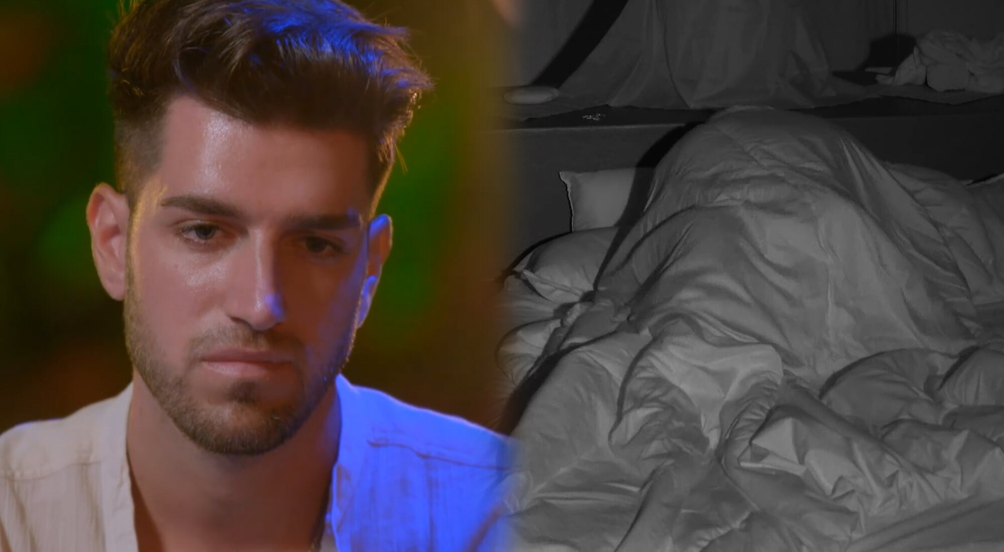 Roberto de la Cruz, impasible al ver el edredoning de Andrea y Manuel en 'La última tentación'