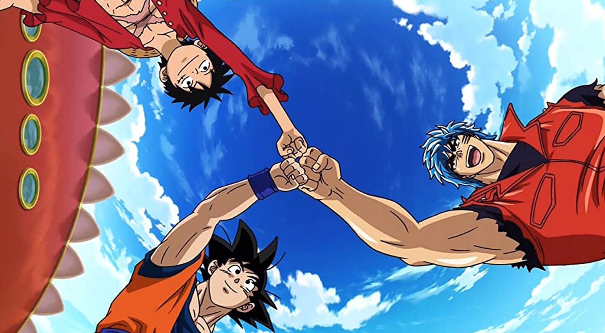 Luffy junto a Goku y Toriko en 'One Piece'
